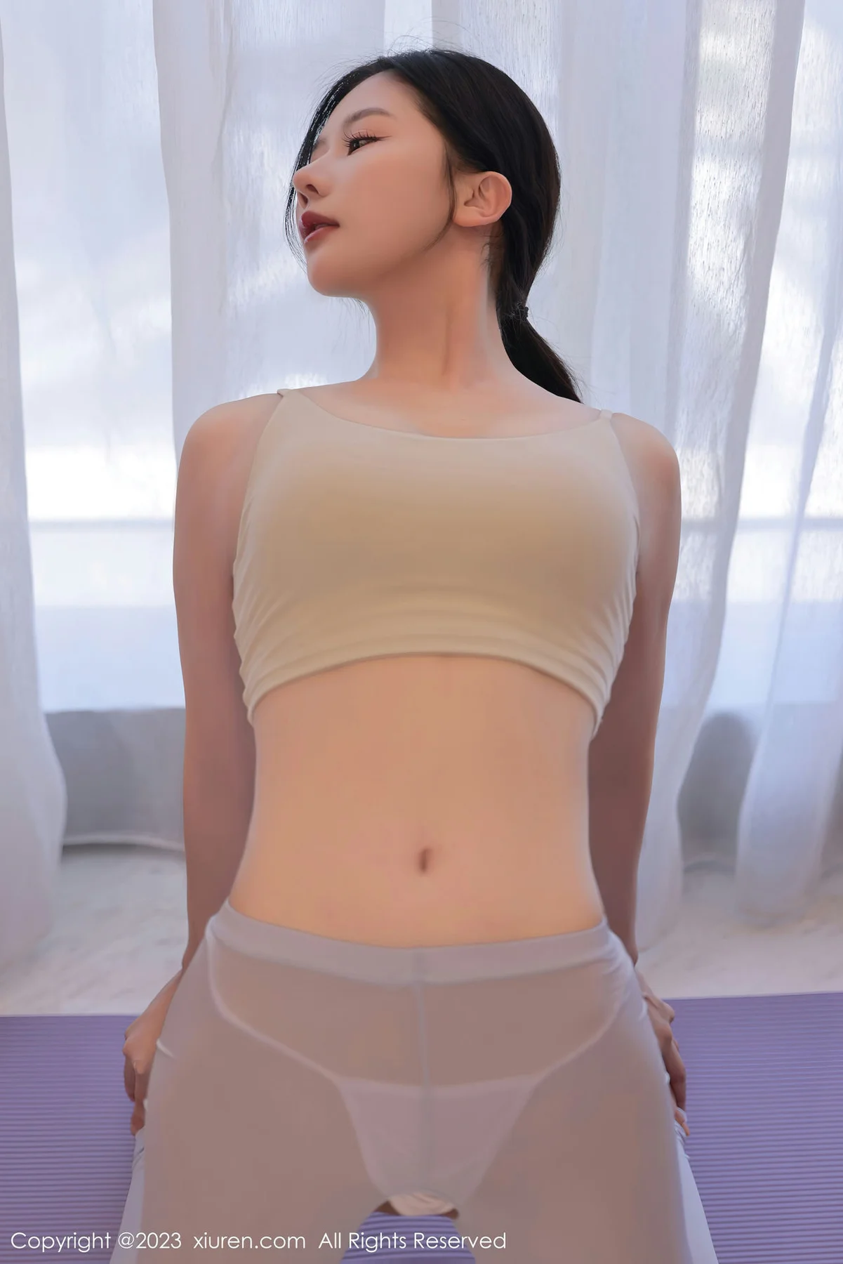 XiuRen 秀人 No.7294  尹甜甜 浅色瑜伽服饰广州旅拍1 - 9