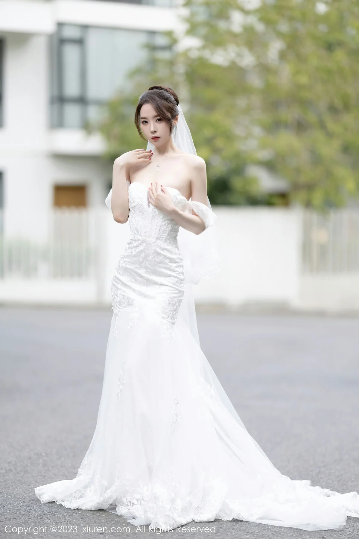 XiuRen 秀人 No.7310  梦心玥 白色婚纱服饰安吉旅拍1 - 3