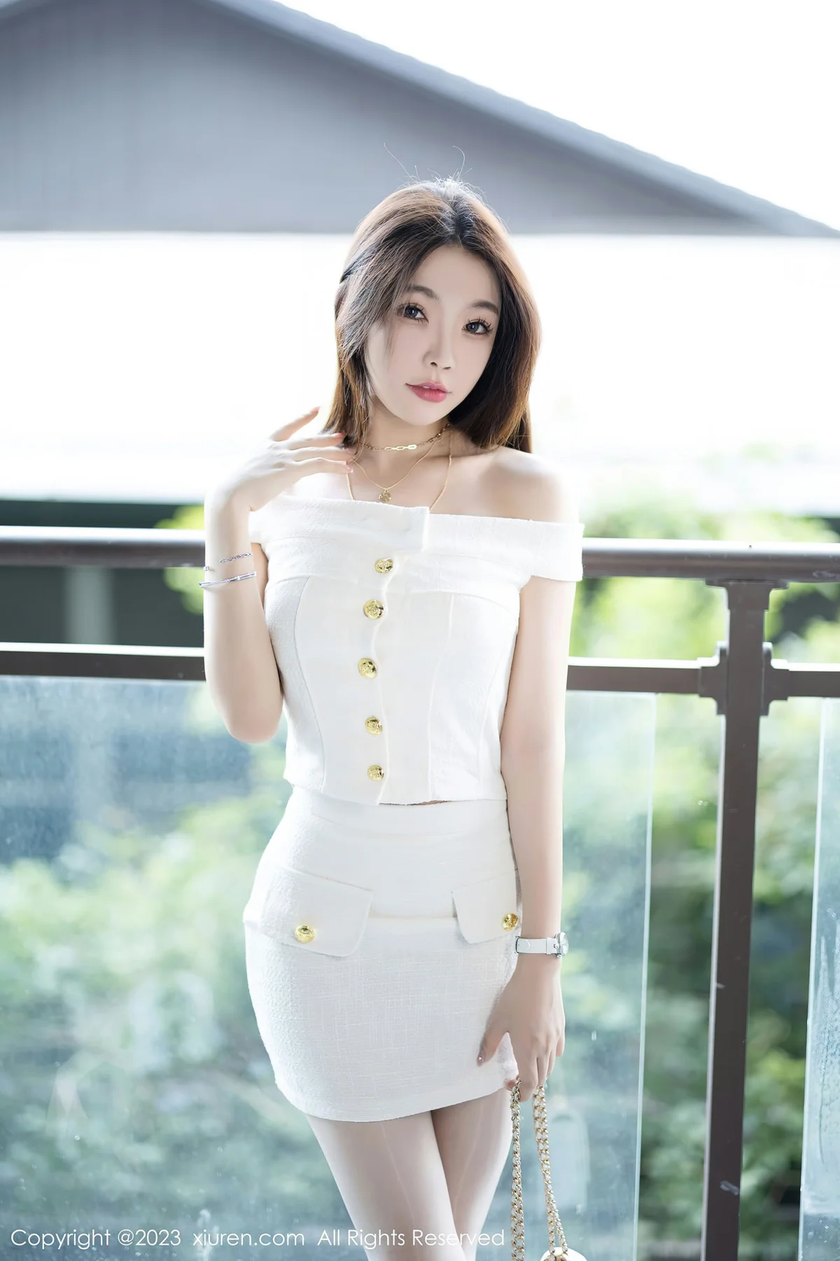 XiuRen 秀人 No.7317  徐莉芝Booty 白色蕾丝内衣安吉旅拍11 - 5