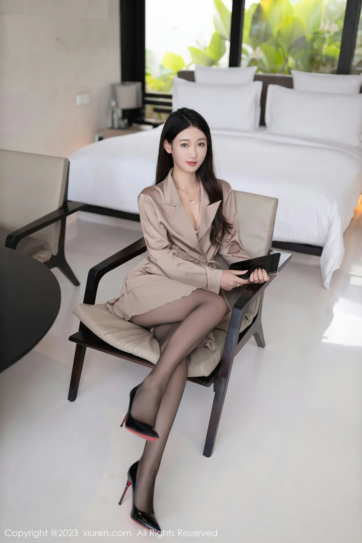 XiuRen 秀人 No.7333  唐安琪 淡紫色内衣巴厘岛旅拍111 - 1