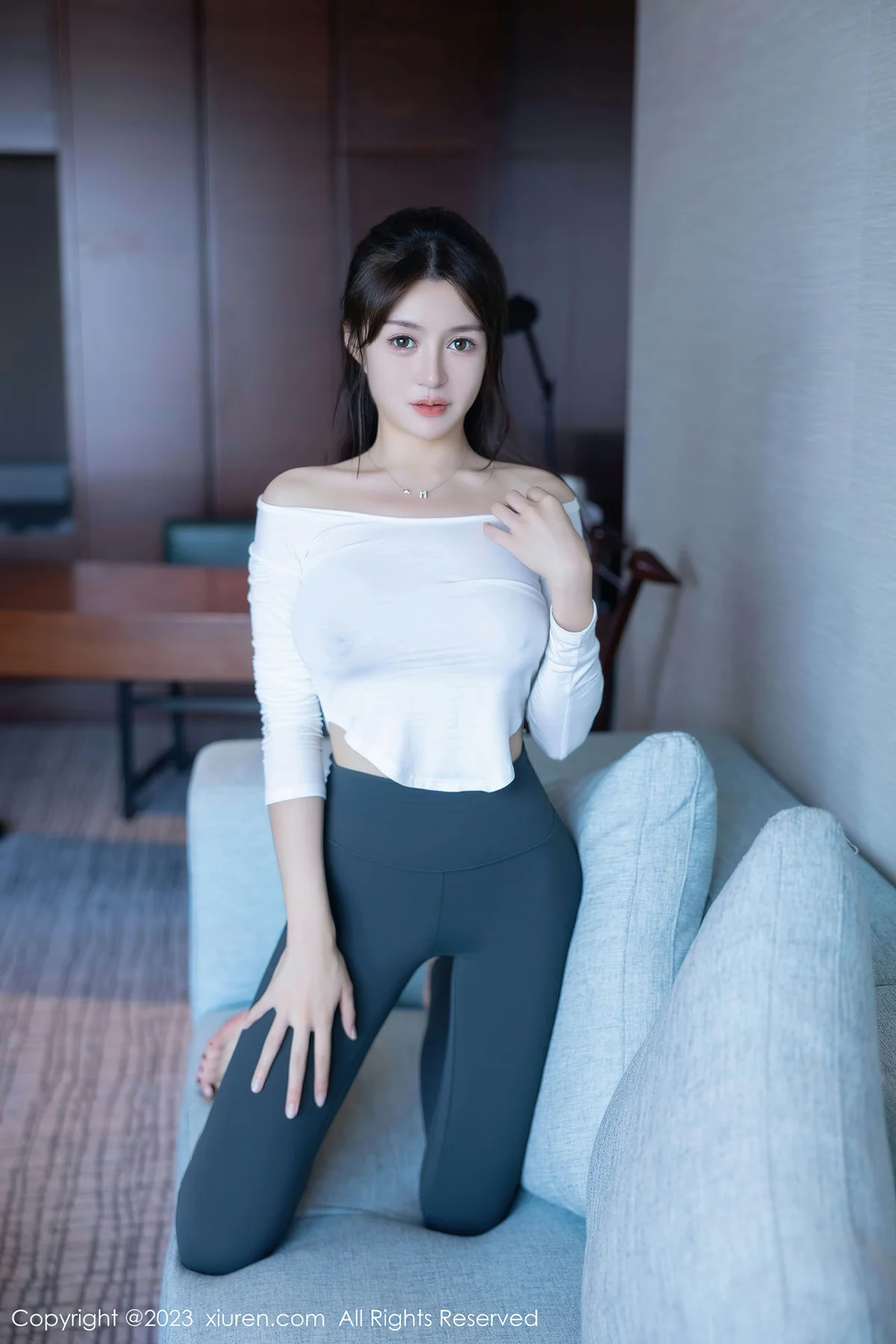 XiuRen 秀人 No.7370  唐宁宁 灰色瑜伽裤第二套写真1 - 8