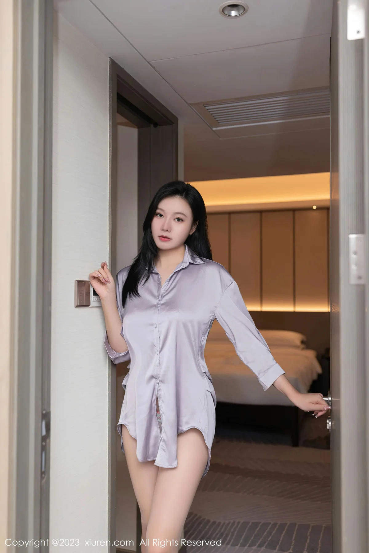 XiuRen 秀人 No.7376  安然anran 浅色薄纱内衣性感写真22 - 1