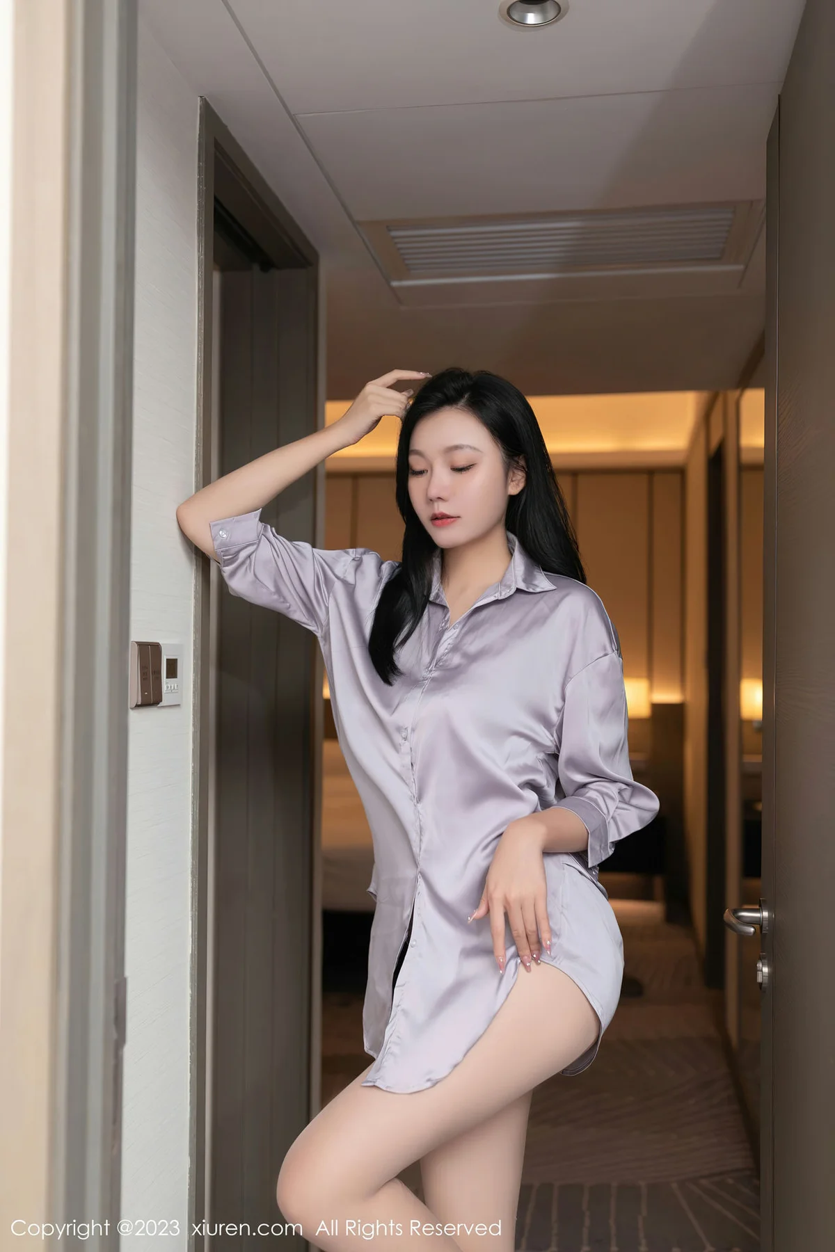 XiuRen 秀人 No.7376  安然anran 浅色薄纱内衣性感写真22 - 3