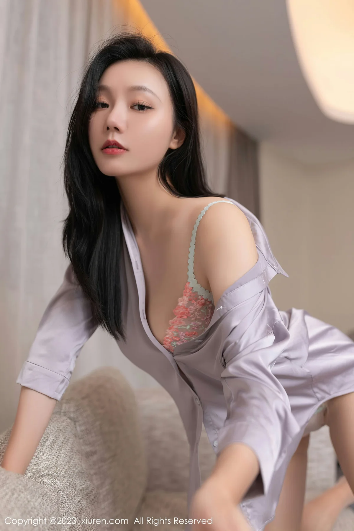 XiuRen 秀人 No.7376  安然anran 浅色薄纱内衣性感写真22 - 5