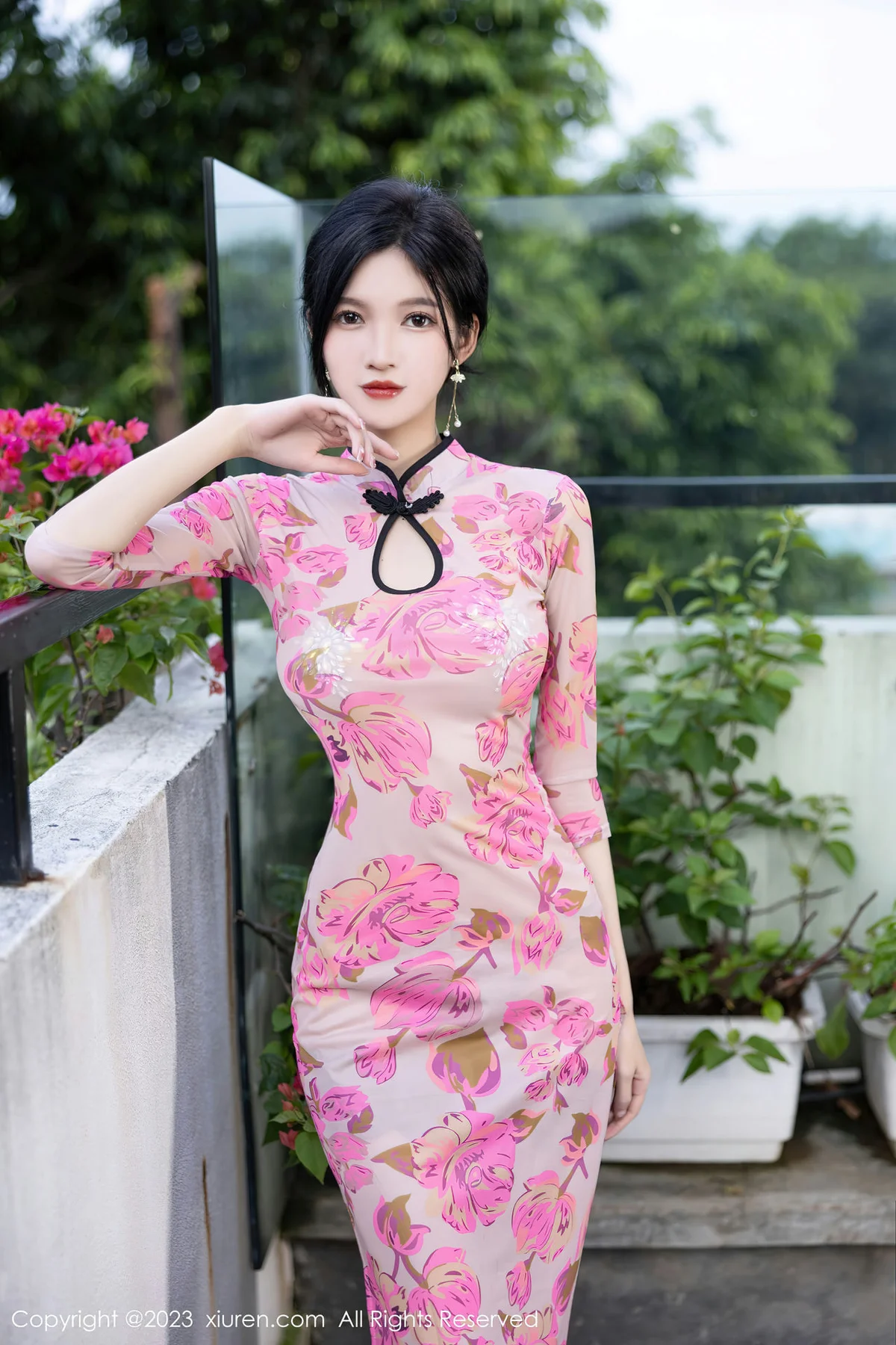 XiuRen 秀人 No.7388  程程程- 粉色旗袍安吉旅拍1 - 9