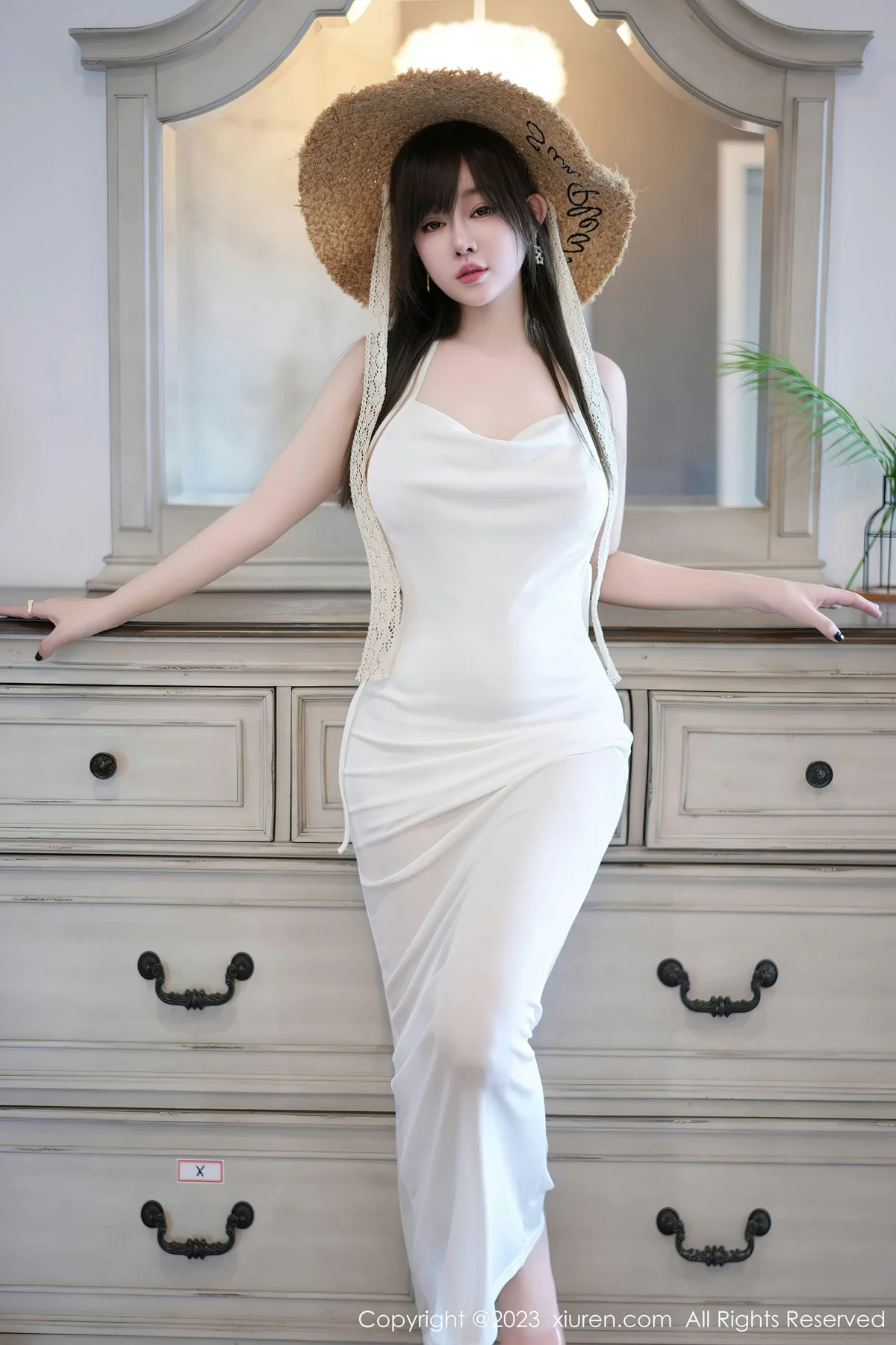 XiuRen 秀人 No.7395  王雨纯 露肩连衣长裙济州岛旅拍1 - 1