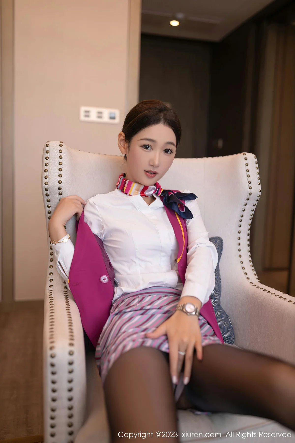 XiuRen 秀人 No.7405  唐安琪 空姐制服诱惑珠三角旅拍111 - 2