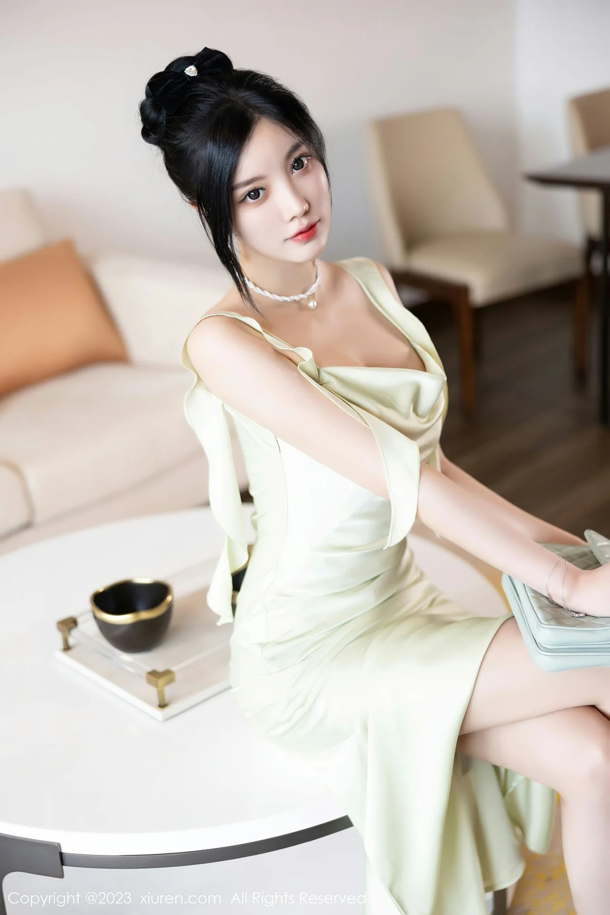 XiuRen 秀人 No.7410  杨晨晨Yome 薄纱情趣旗袍浙江安吉旅拍 - 7