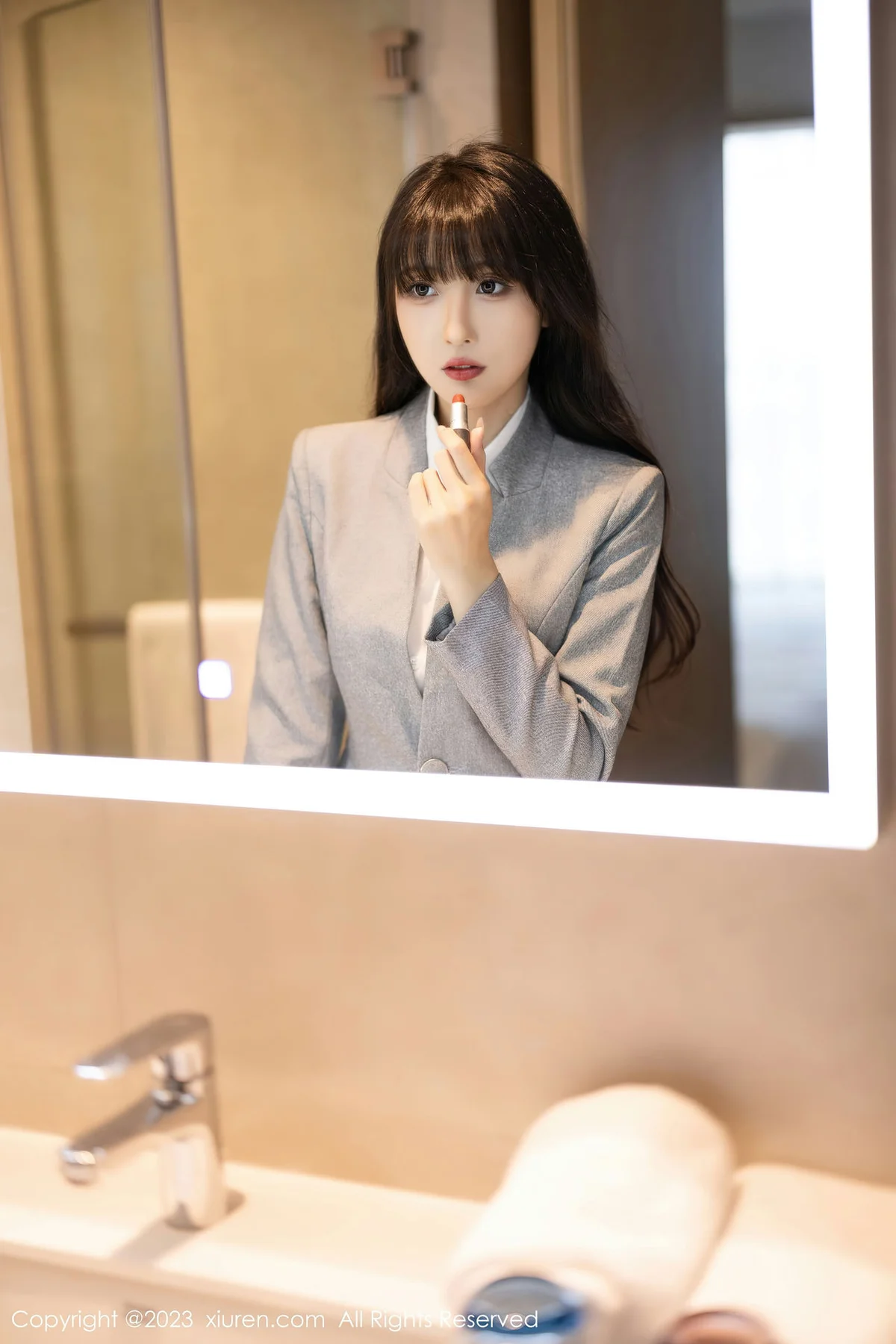 XiuRen 秀人 No.7422  林星阑 灰色OL安吉旅拍22 - 2