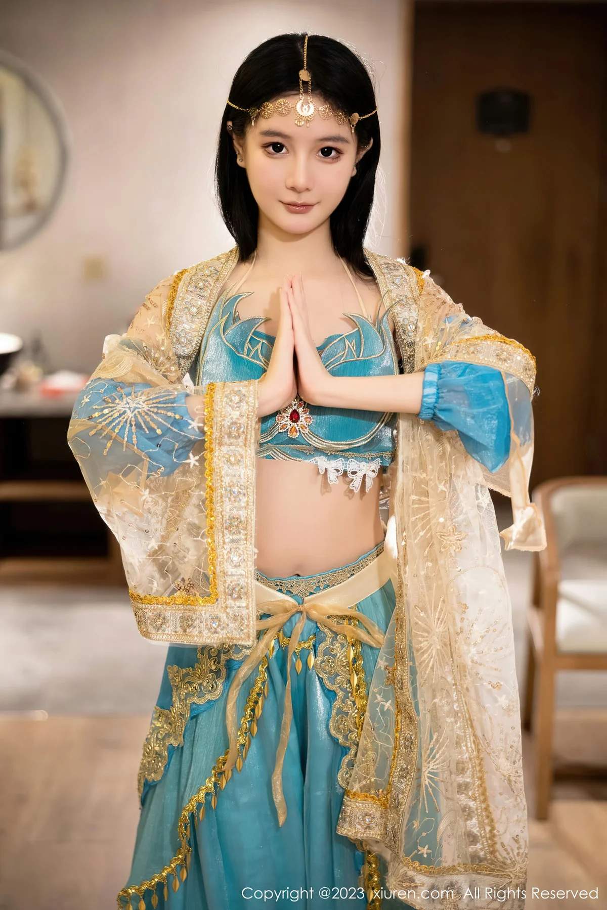 XiuRen 秀人 No.7469  幼幼 蓝色西域舞娘性感写真22 - 3