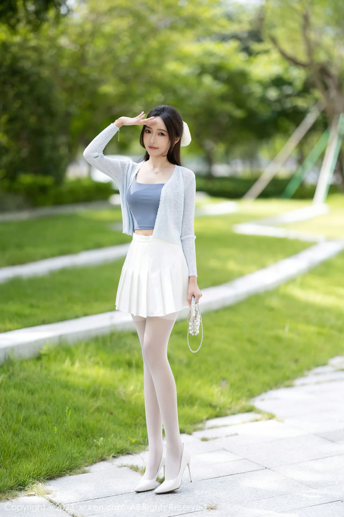 XiuRen 秀人 No.7515  王馨瑶yanni 诱人白色丝袜安吉旅拍11 - 1