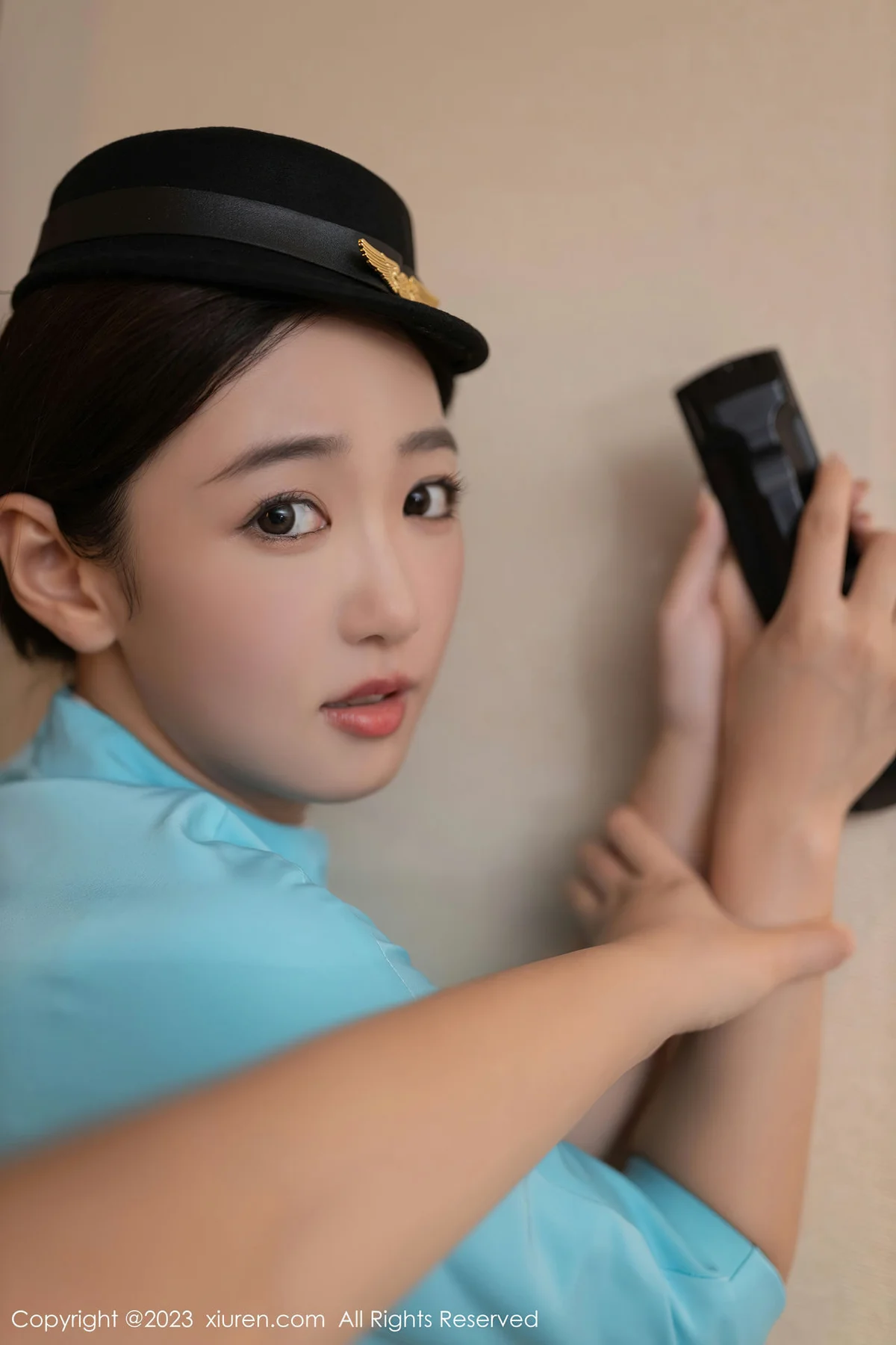 XiuRen 秀人 No.7516  唐安琪 蓝色空姐制服性感写真111 - 3