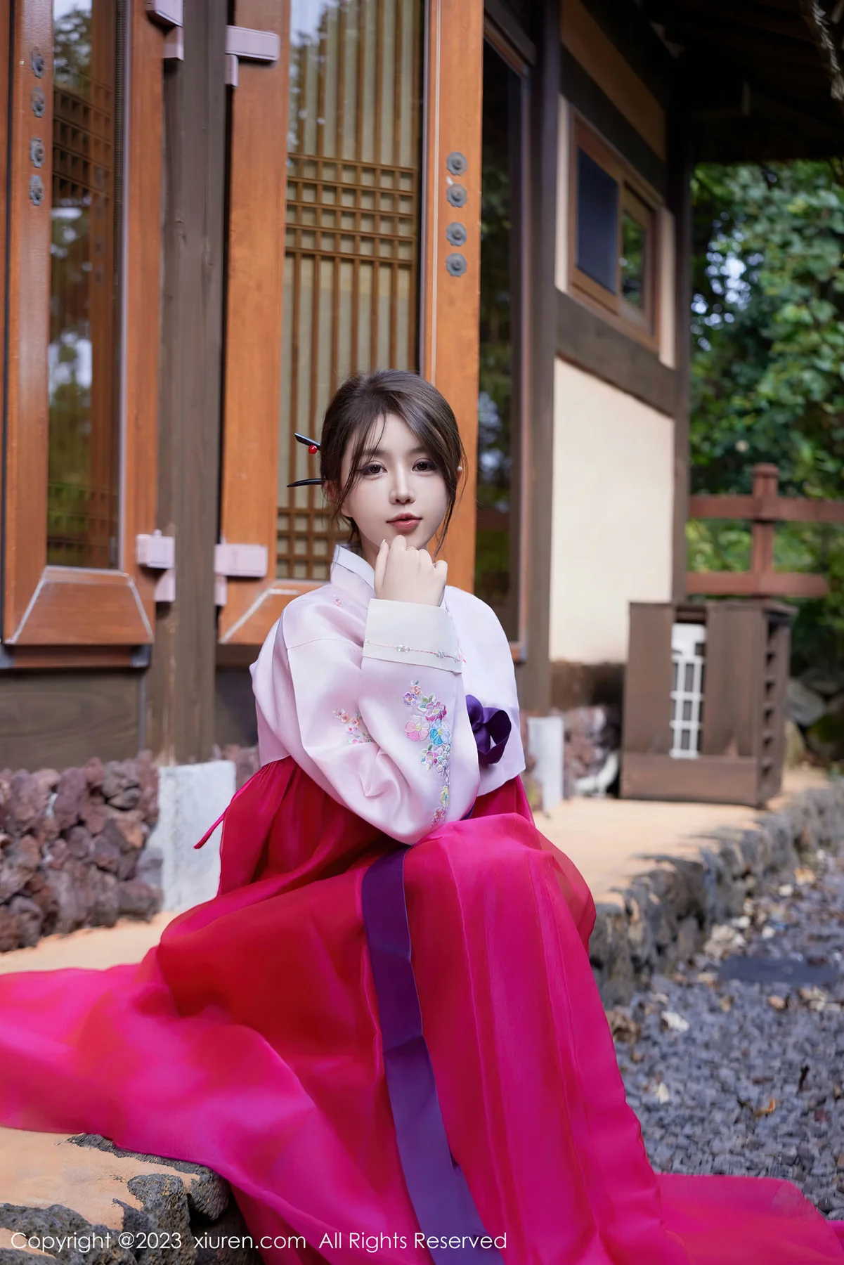 XiuRen 秀人 No.7522  tina_甜仔  红色打长今服饰济州岛旅拍33 - 6