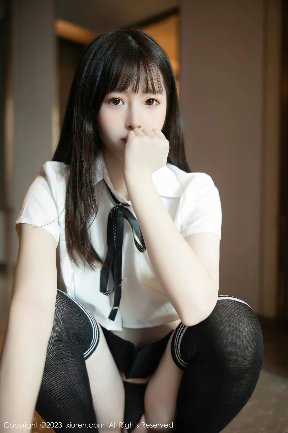 XiuRen 秀人 No.7534  林悠悠 黑色长筒袜性感写真3 - 7