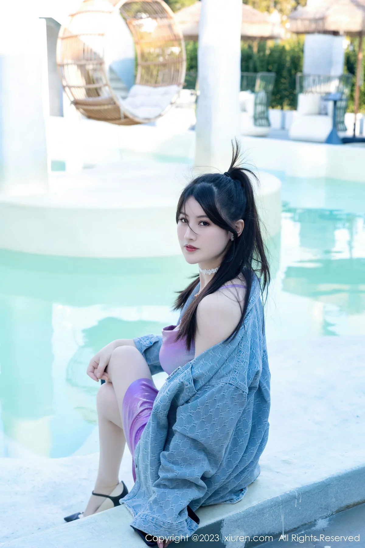 XiuRen 秀人 No.7565 诗诗kiki 灰色死库水性感写真1 - 6