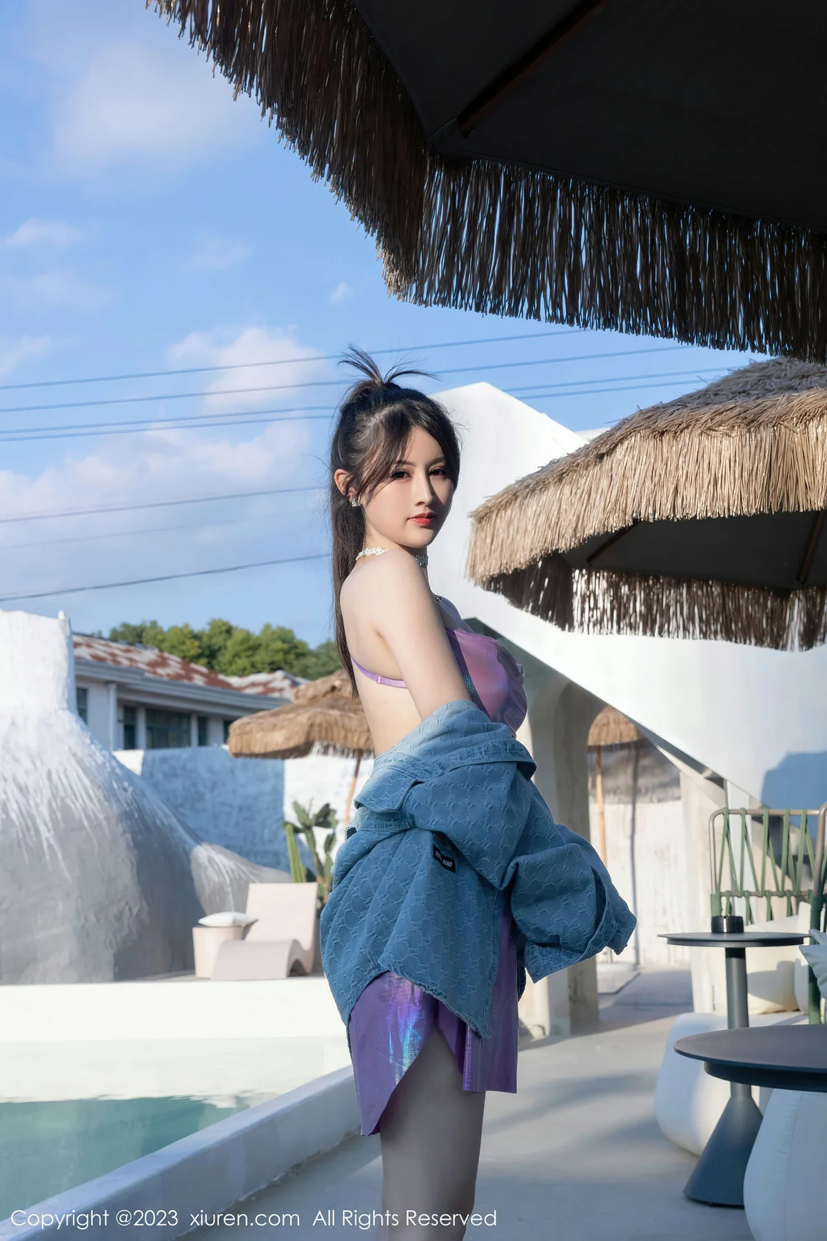 XiuRen 秀人 No.7565 诗诗kiki 灰色死库水性感写真1 - 9