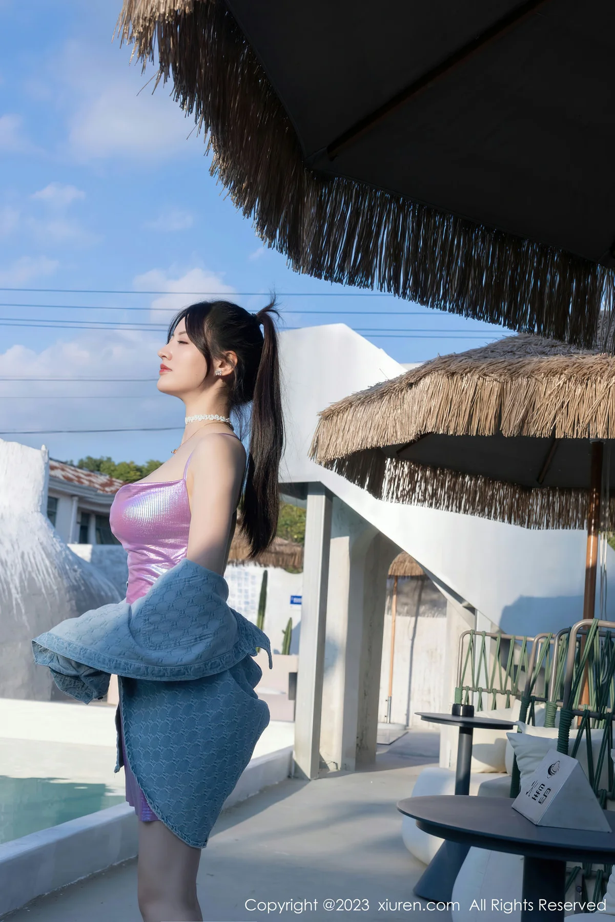 XiuRen 秀人 No.7565 诗诗kiki 灰色死库水性感写真1 - 10