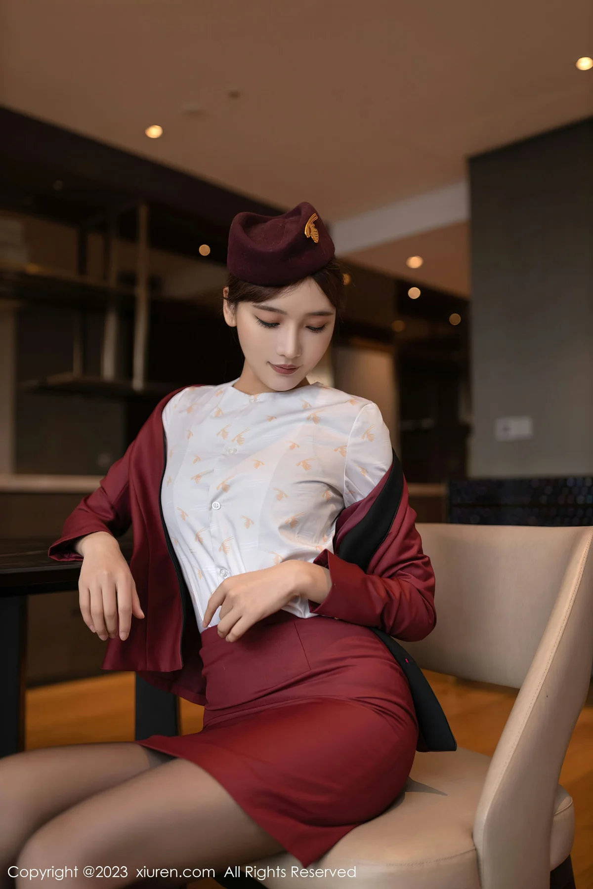 XiuRen 秀人 No.7569 陆萱萱 空姐制服济州岛旅拍111 - 2