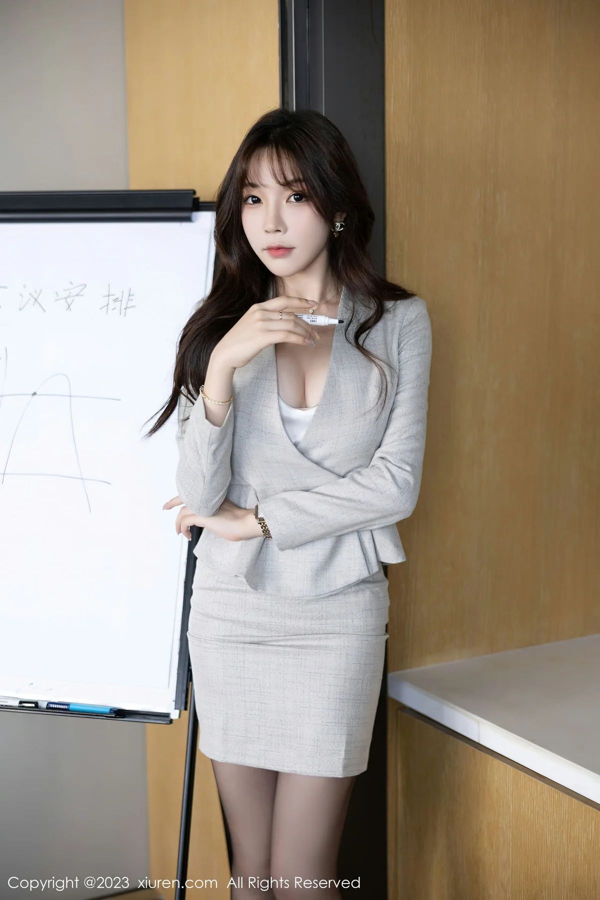 XiuRen 秀人 No.7577 徐莉芝Booty 黑色职员Ol性感写真 - 8