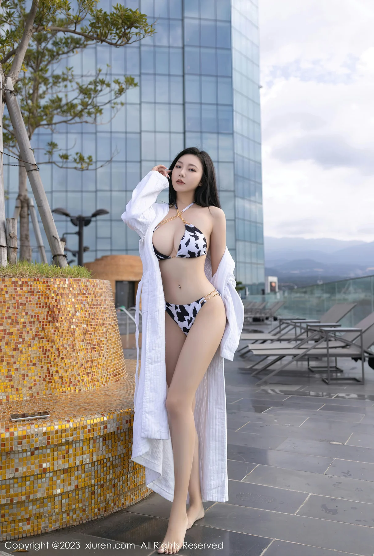 XiuRen 秀人 No.7589  安然anran 奶牛装比基尼日本旅拍2 - 2