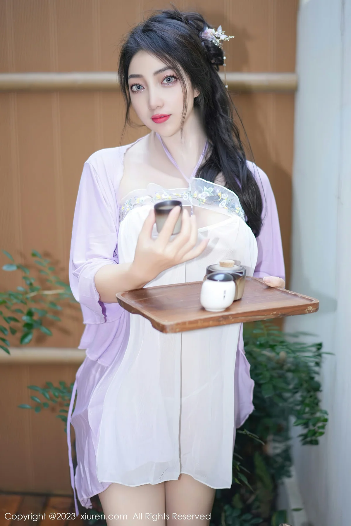 XiuRen 秀人 No.7665  娇喘JC 紫色薄纱服饰性感写真2 - 2