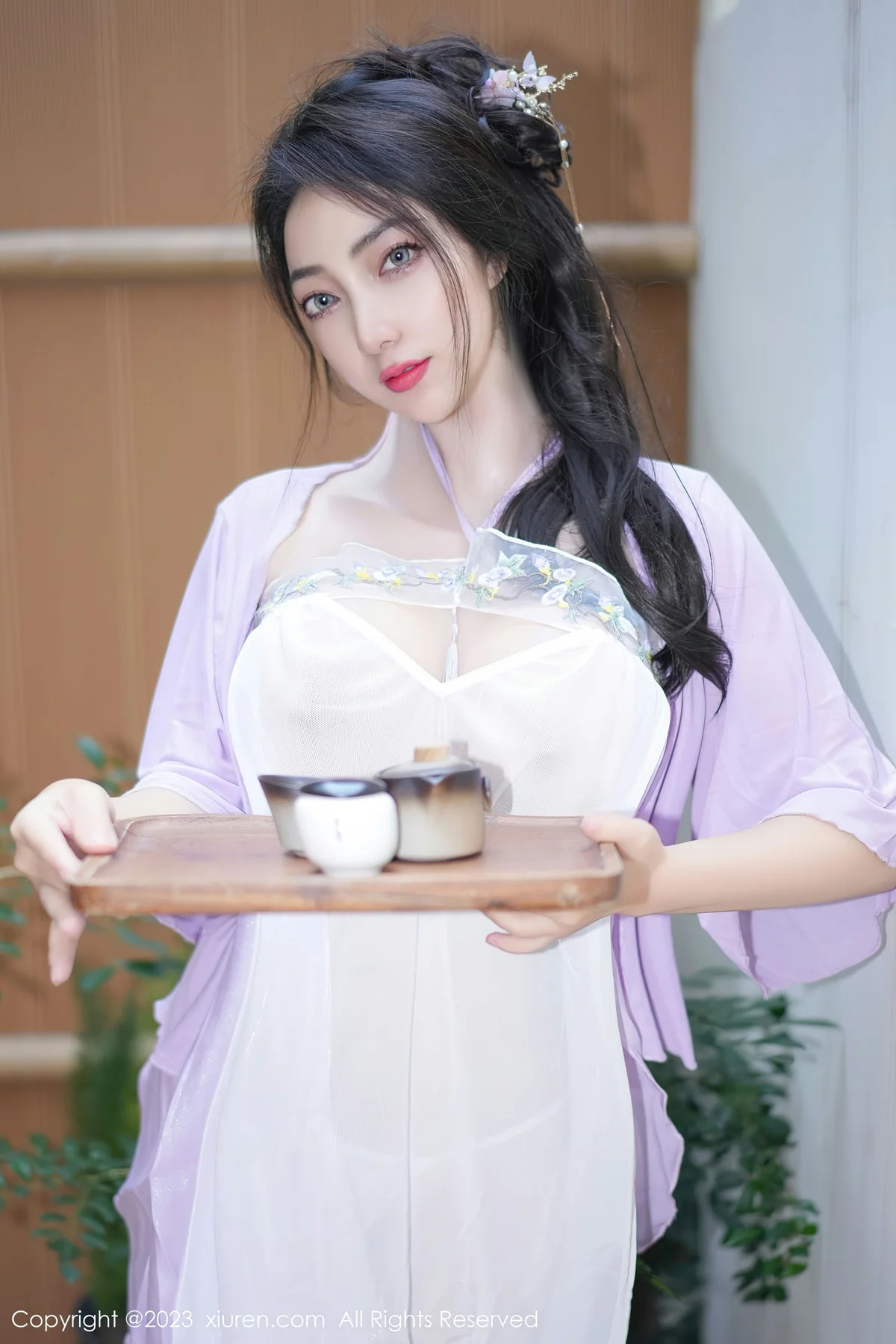 XiuRen 秀人 No.7665  娇喘JC 紫色薄纱服饰性感写真2 - 4