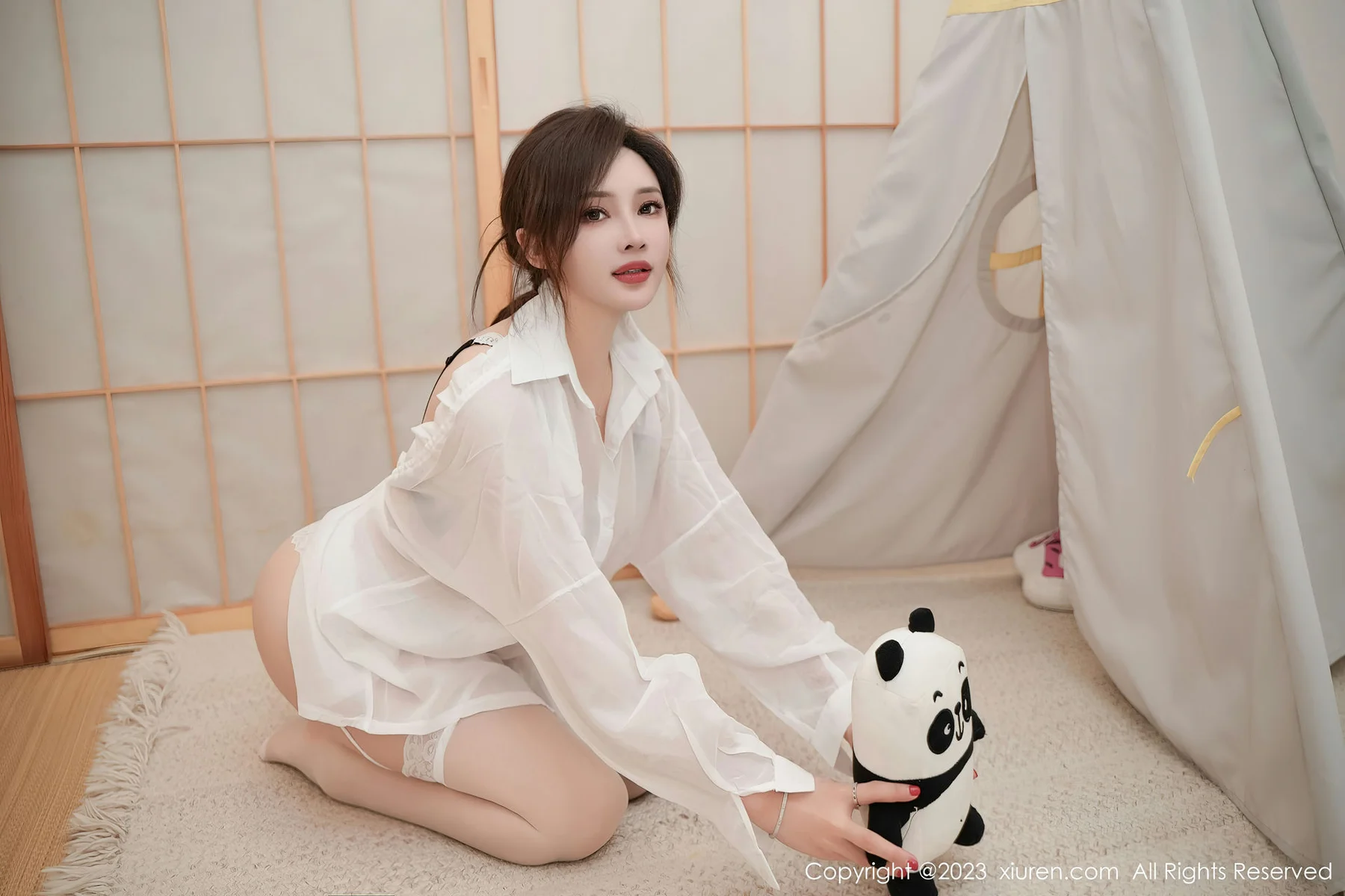 XiuRen 秀人 No.7672  Carol周妍希 白色丝袜性感写真 - 6