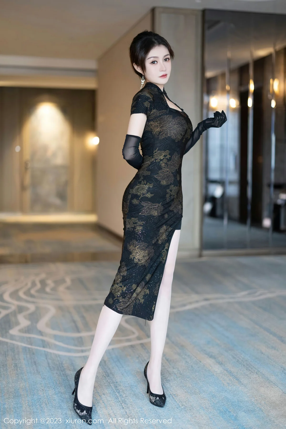 XiuRen 秀人 No.7688  唐宁宁 黑色旗袍性感写真33 - 6