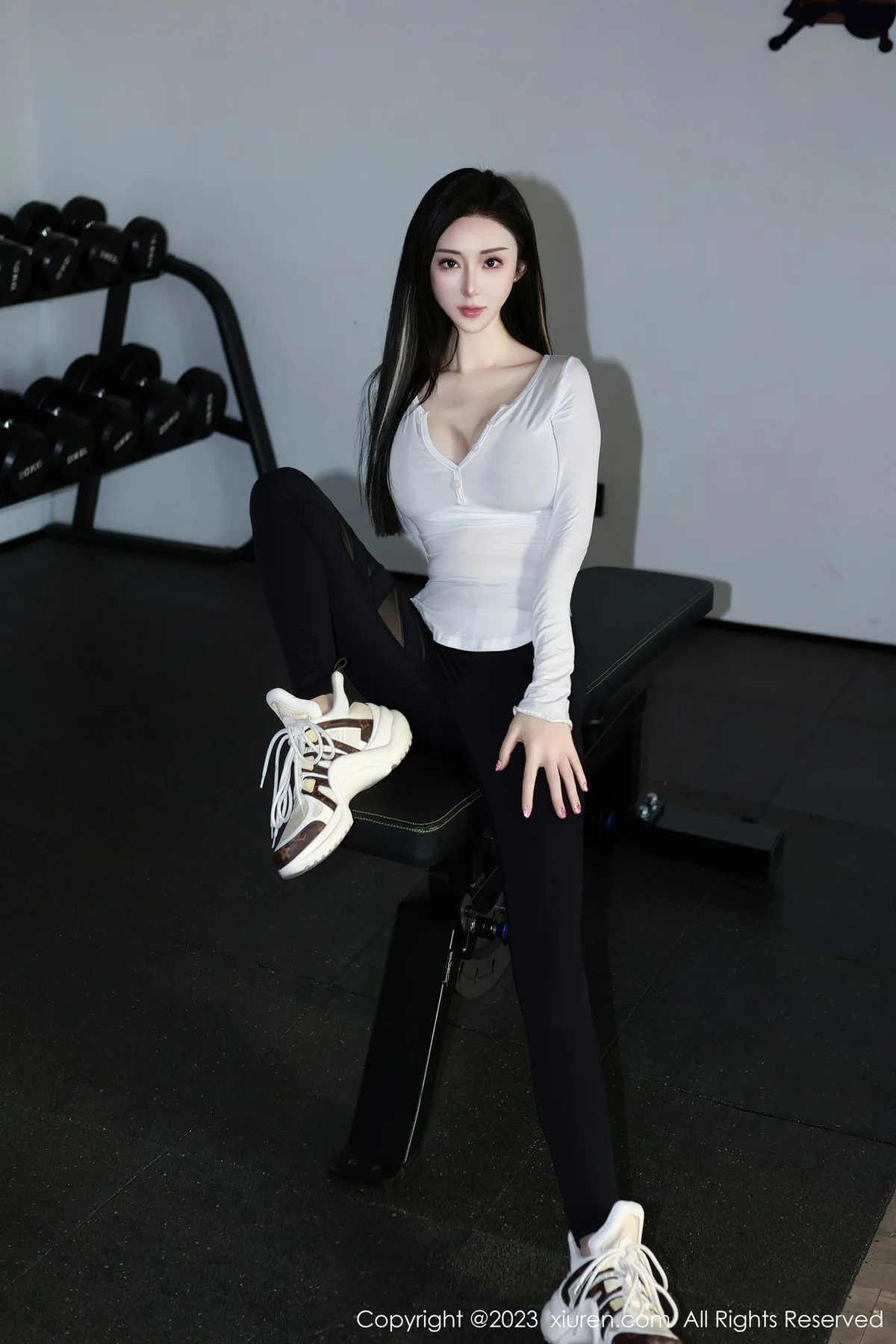 XiuRen 秀人 No.7705  田兮白 黑色比基尼第二套写真 - 4