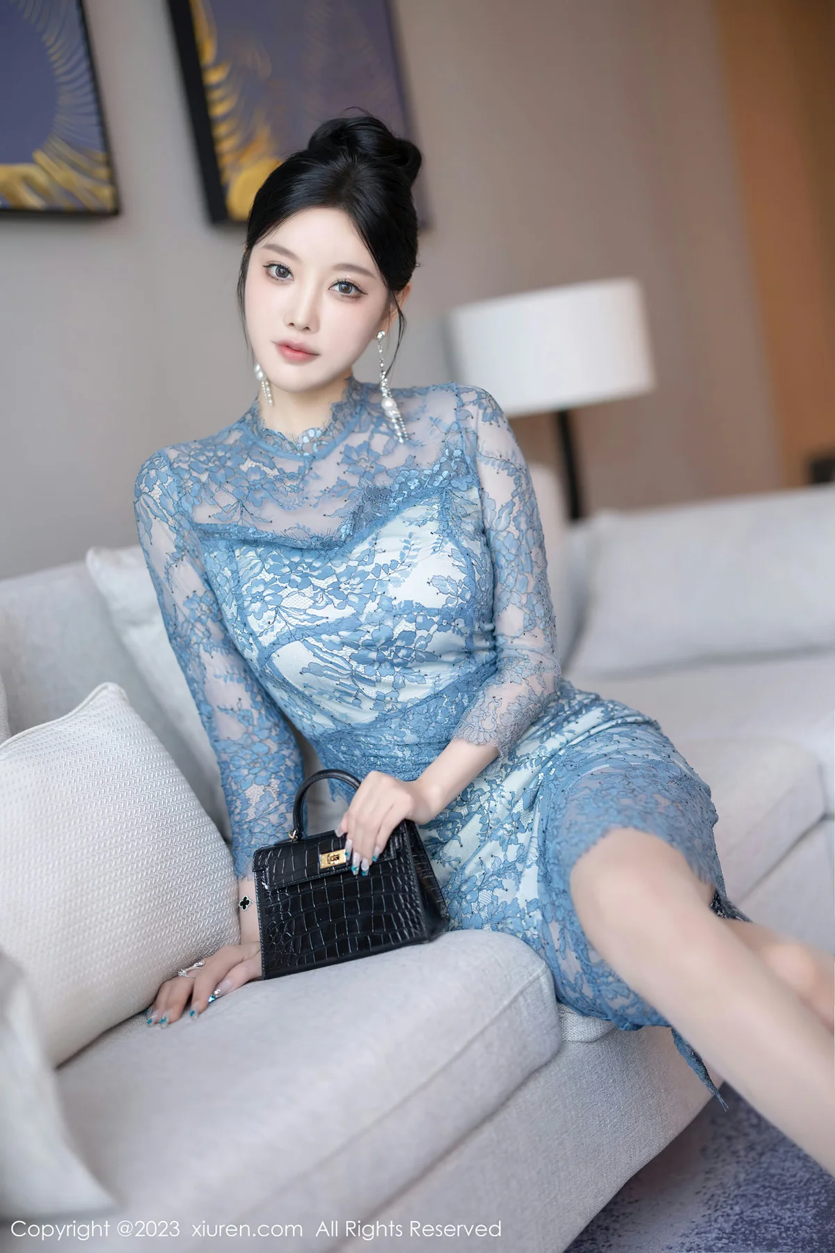 XiuRen 秀人 No.7732  杨晨晨Yome 灰色薄纱旗袍性感写真11 - 4