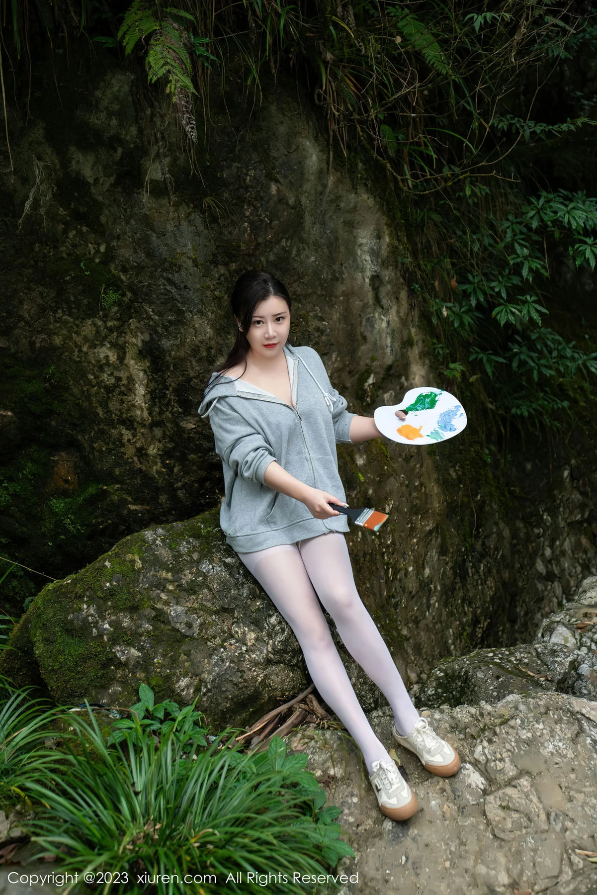 XiuRen 秀人 No.7764  王婉悠Queen 主题“山中画画的少女”性感写真22 - 2