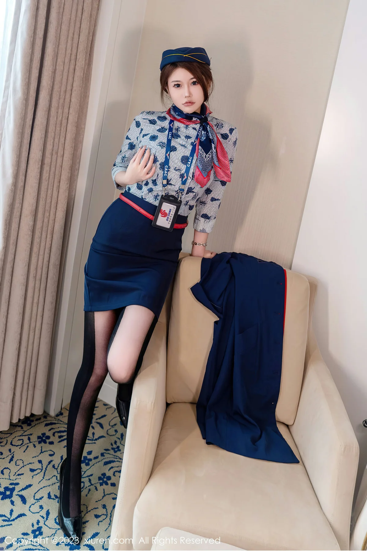 XiuRen 秀人 No.7879  甜妮 空姐制服性感写真 - 7