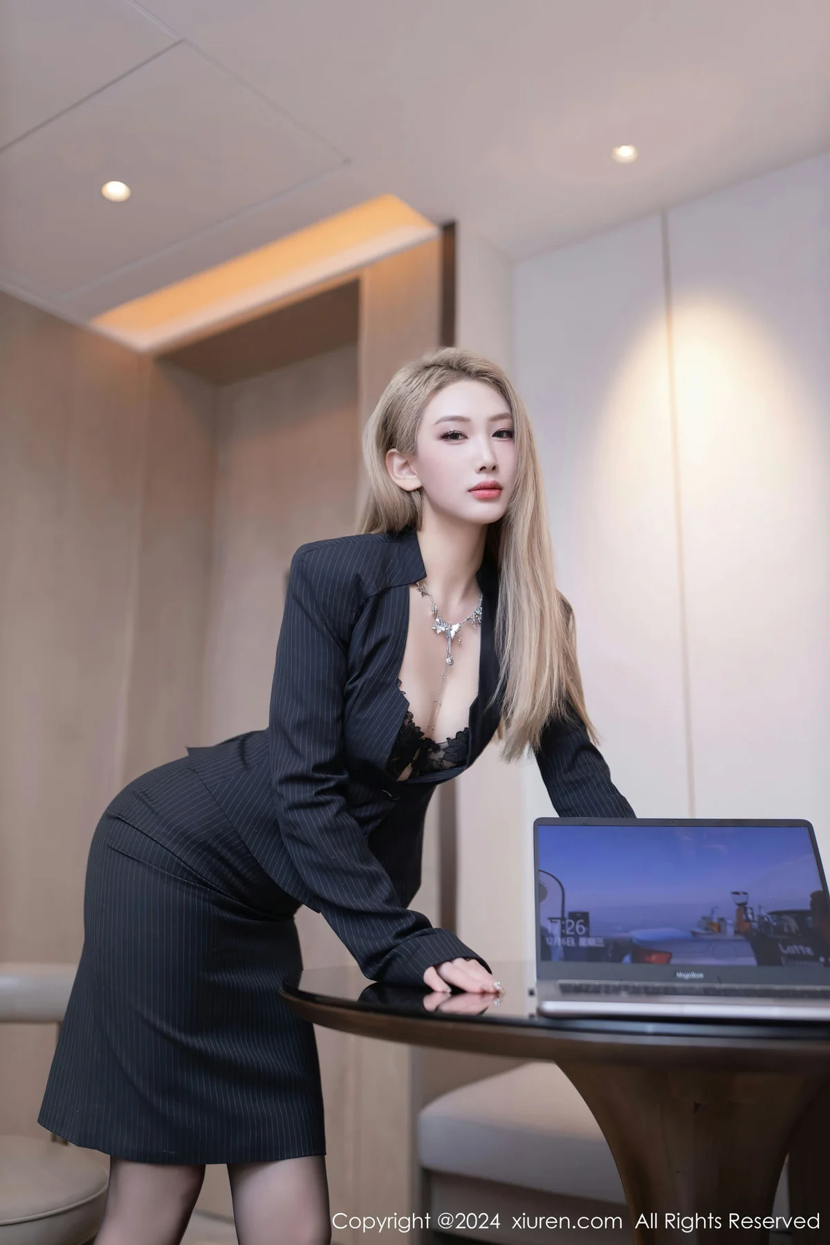 XiuRen 秀人 No.7936  沈青黛 黑色蕾丝性感写真1 - 2