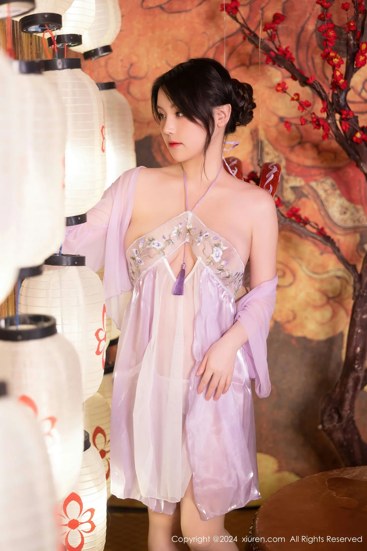 XiuRen 秀人 No.8059  豆瓣酱 轻透紫色古装性感写真1 - 1