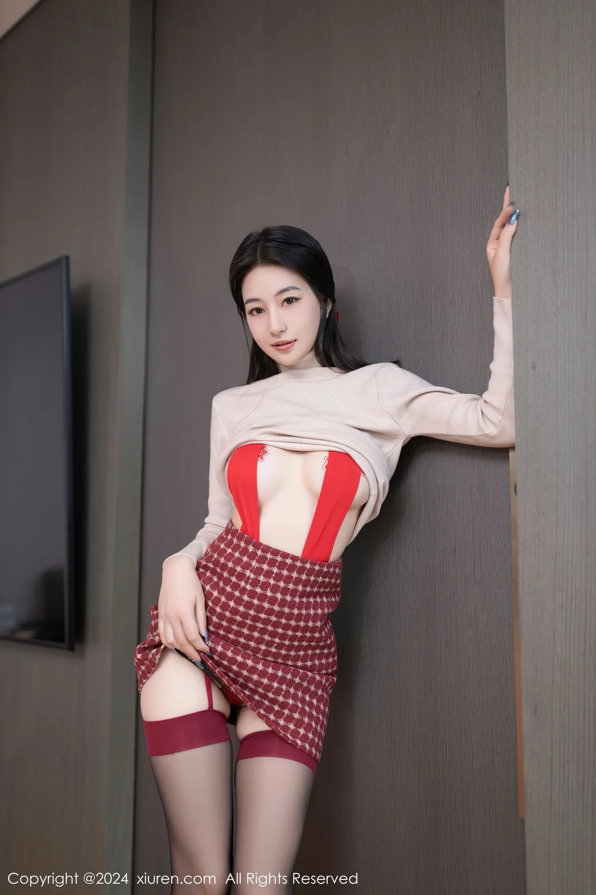 XiuRen 秀人 No.8074  熊小诺 红色情趣服饰性感写真3 - 4