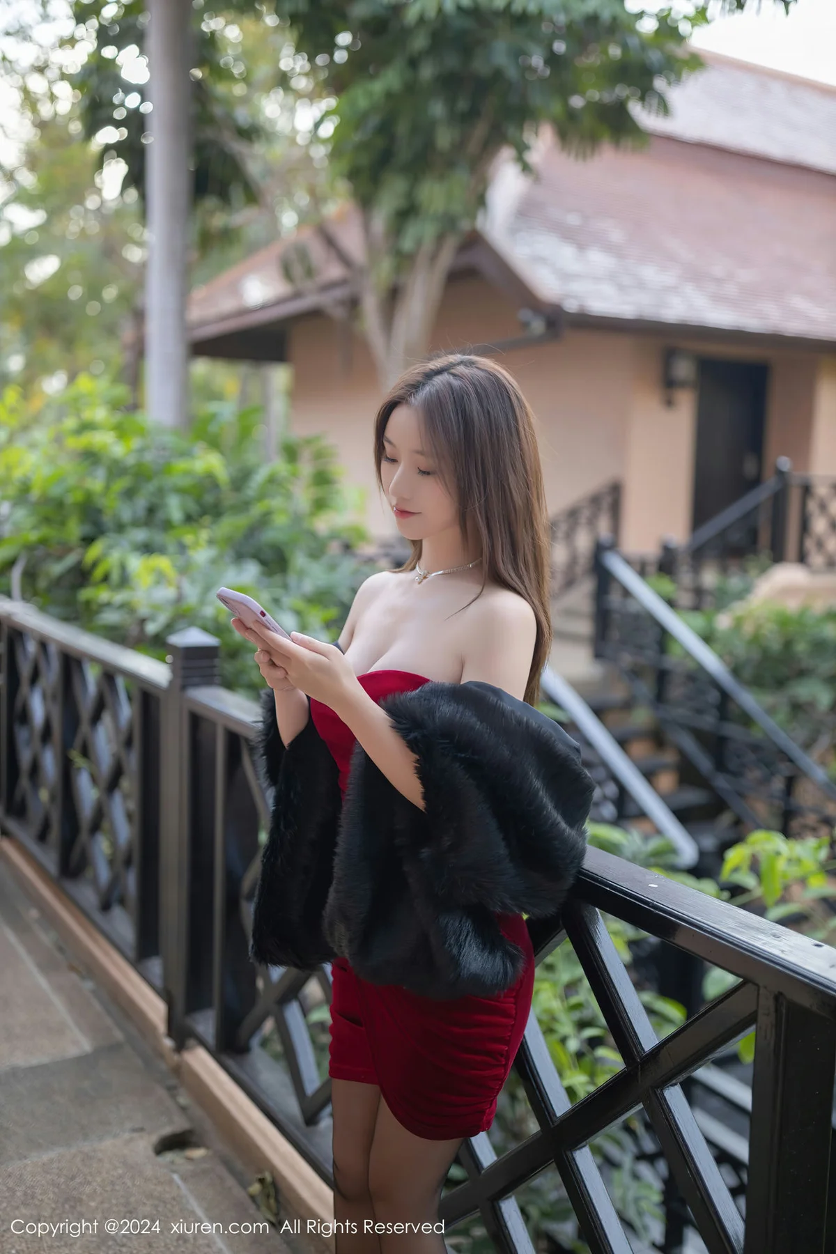 XiuRen 秀人 No.8077  杏子Yada 黑色内衣泰国旅拍11 - 1