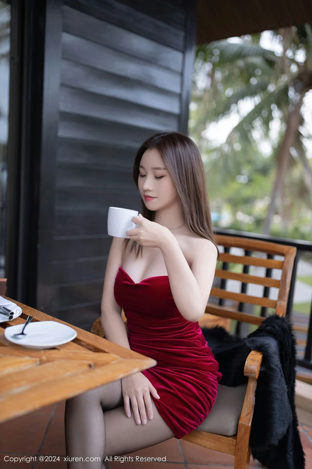 XiuRen 秀人 No.8077  杏子Yada 黑色内衣泰国旅拍11 - 7