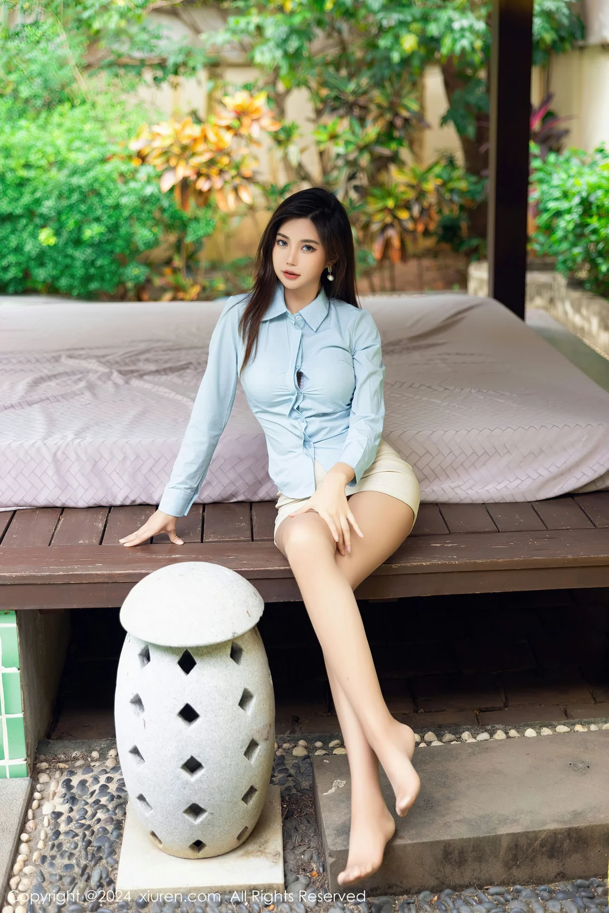 XiuRen 秀人 No.8094  绮里嘉ula 白色蕾丝内衣三亚心愿旅拍22 - 1