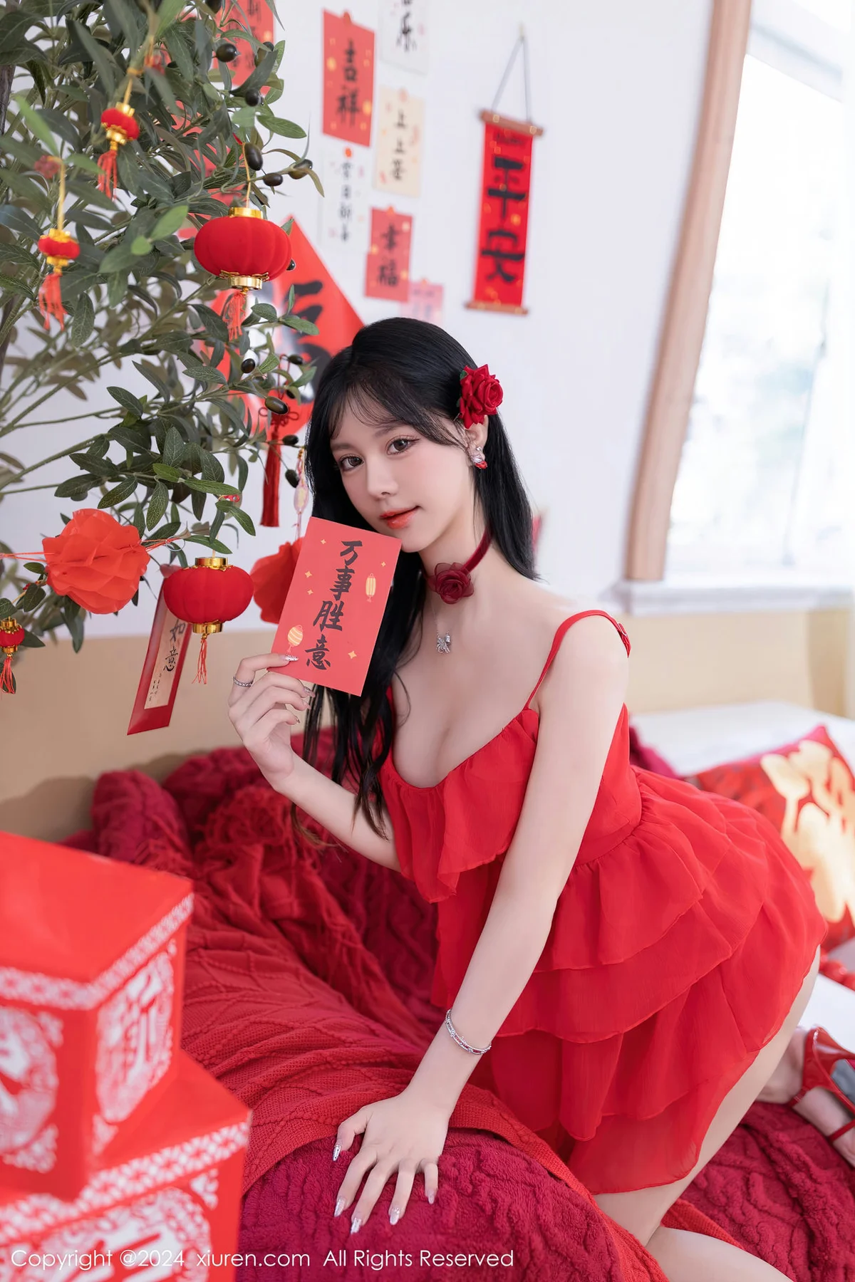 XiuRen 秀人 No.8098  幼幼 红色贺新春主题泰国旅拍22 - 5
