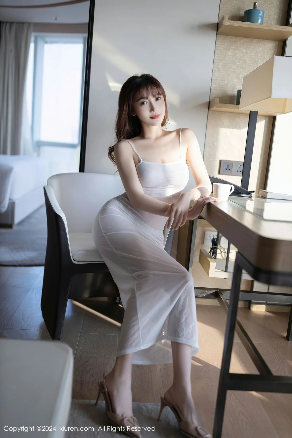 XiuRen 秀人 No.8131  陆萱萱 轻透白色吊带裙泰国旅拍111 - 1