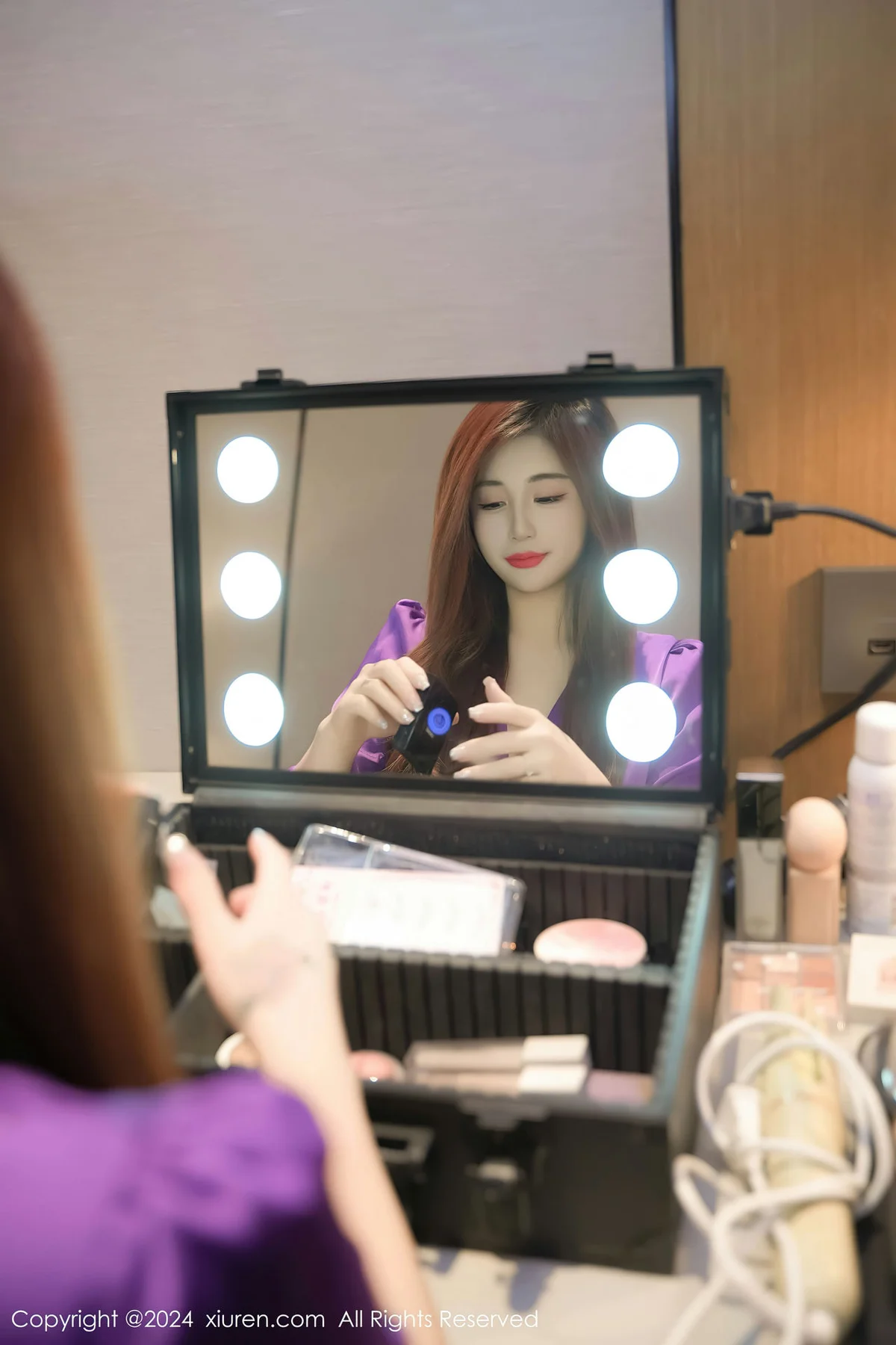 XiuRen 秀人 No.8237  美七 Mia 紫色蕾丝内衣性感写真 - 6