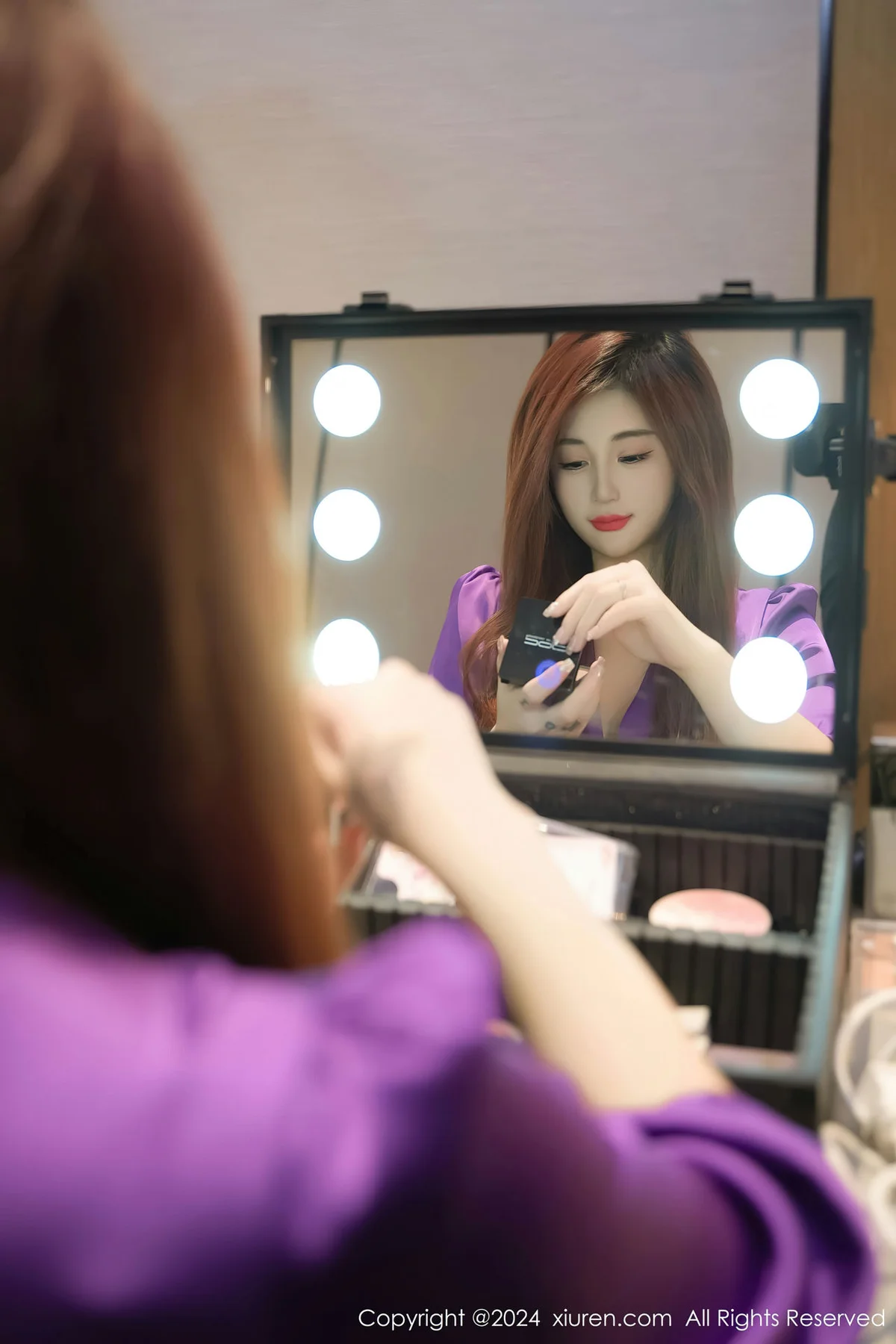 XiuRen 秀人 No.8237  美七 Mia 紫色蕾丝内衣性感写真 - 7