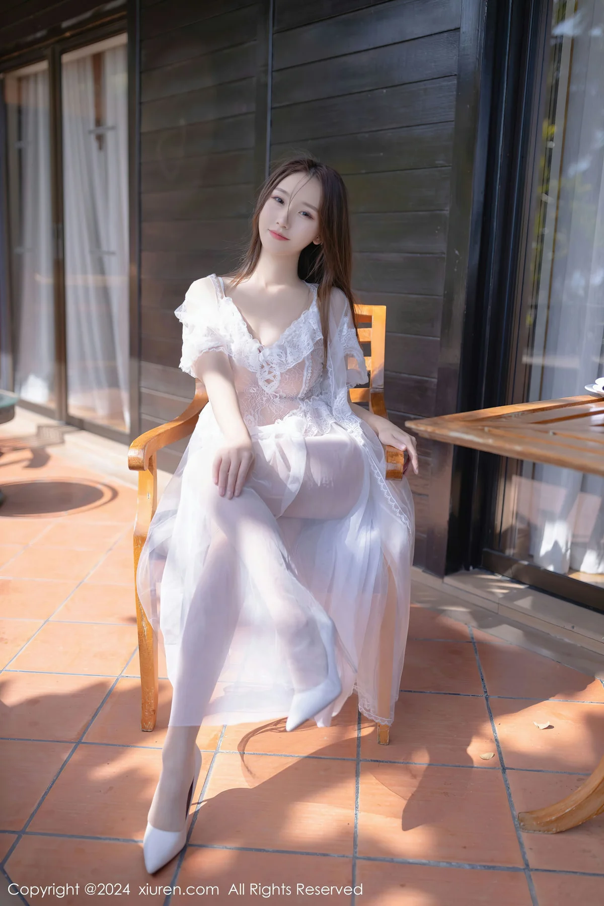 XiuRen 秀人 No.8302 杏子Yada 白色薄纱长裙性感写真3 - 10