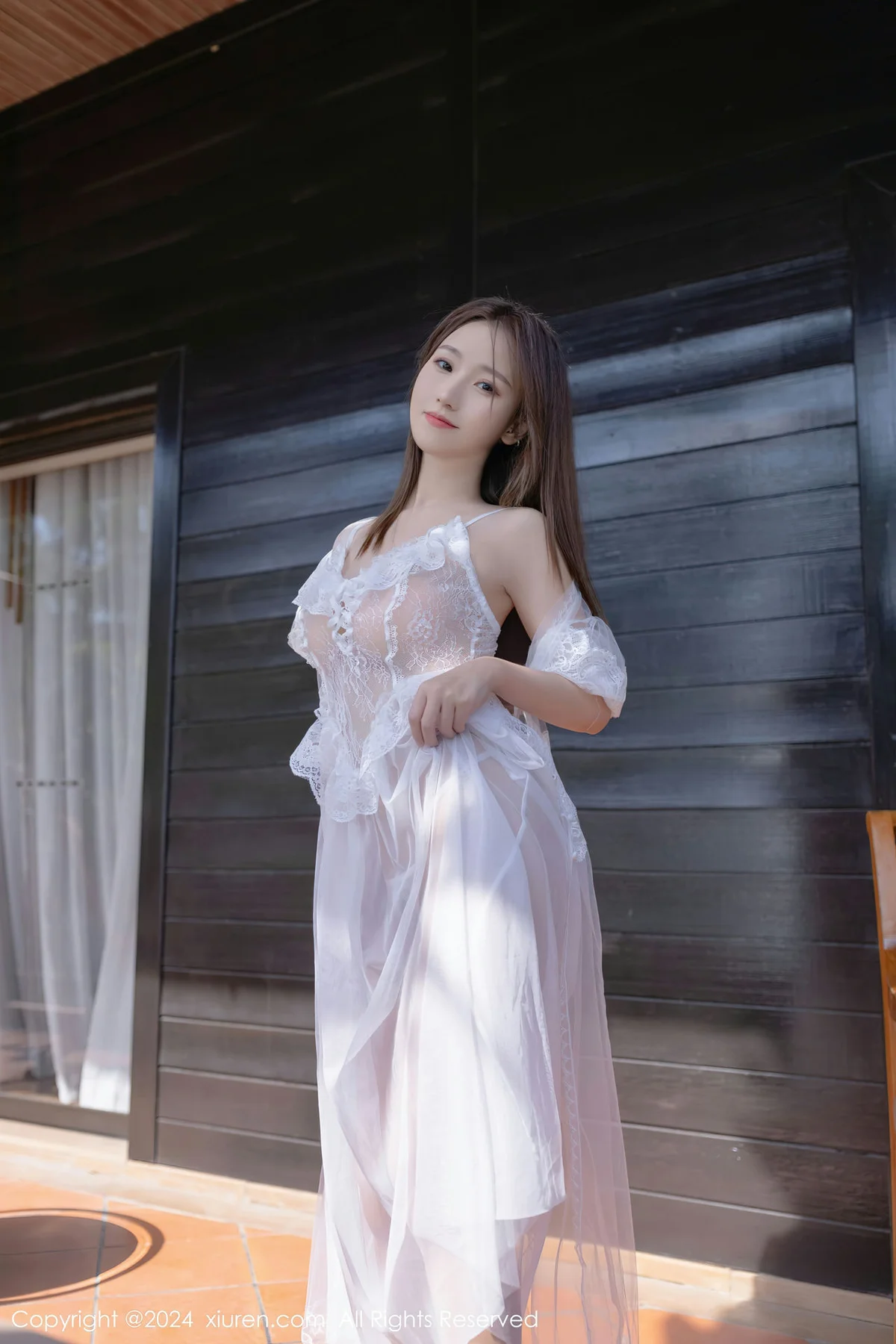 XiuRen 秀人 No.8302 杏子Yada 白色薄纱长裙性感写真3 - 3