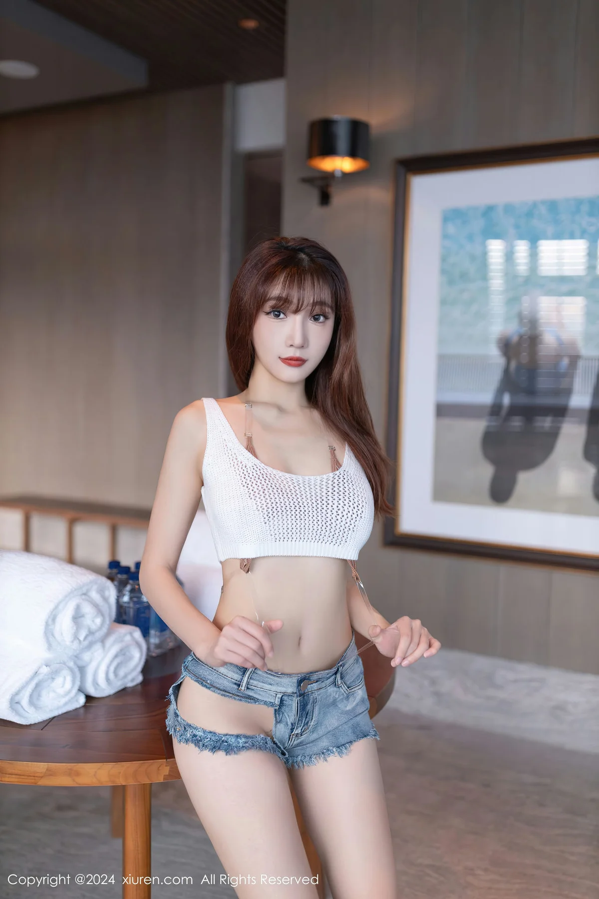 XiuRen 秀人 No.8379 陆萱萱 白色网纱轻透上衣性感写真111 - 2