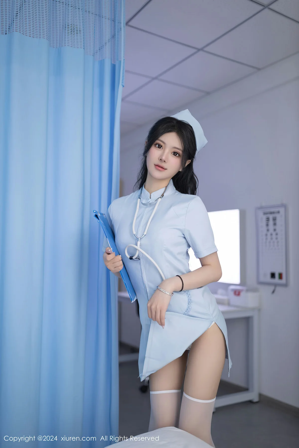 XiuRen 秀人 No.8389 幼幼 浅蓝色护士装性感写真111 - 8