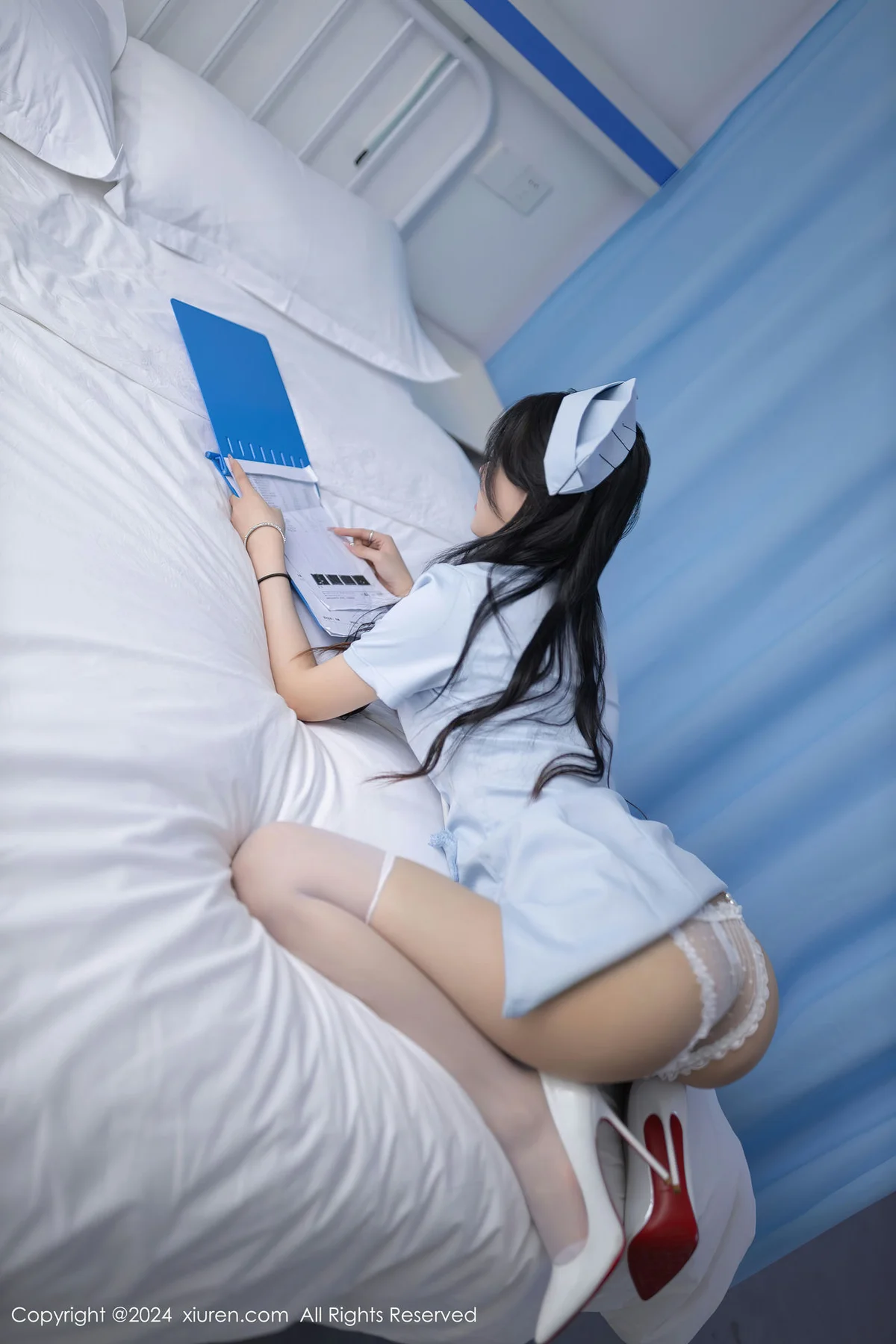 XiuRen 秀人 No.8389 幼幼 浅蓝色护士装性感写真111 - 5