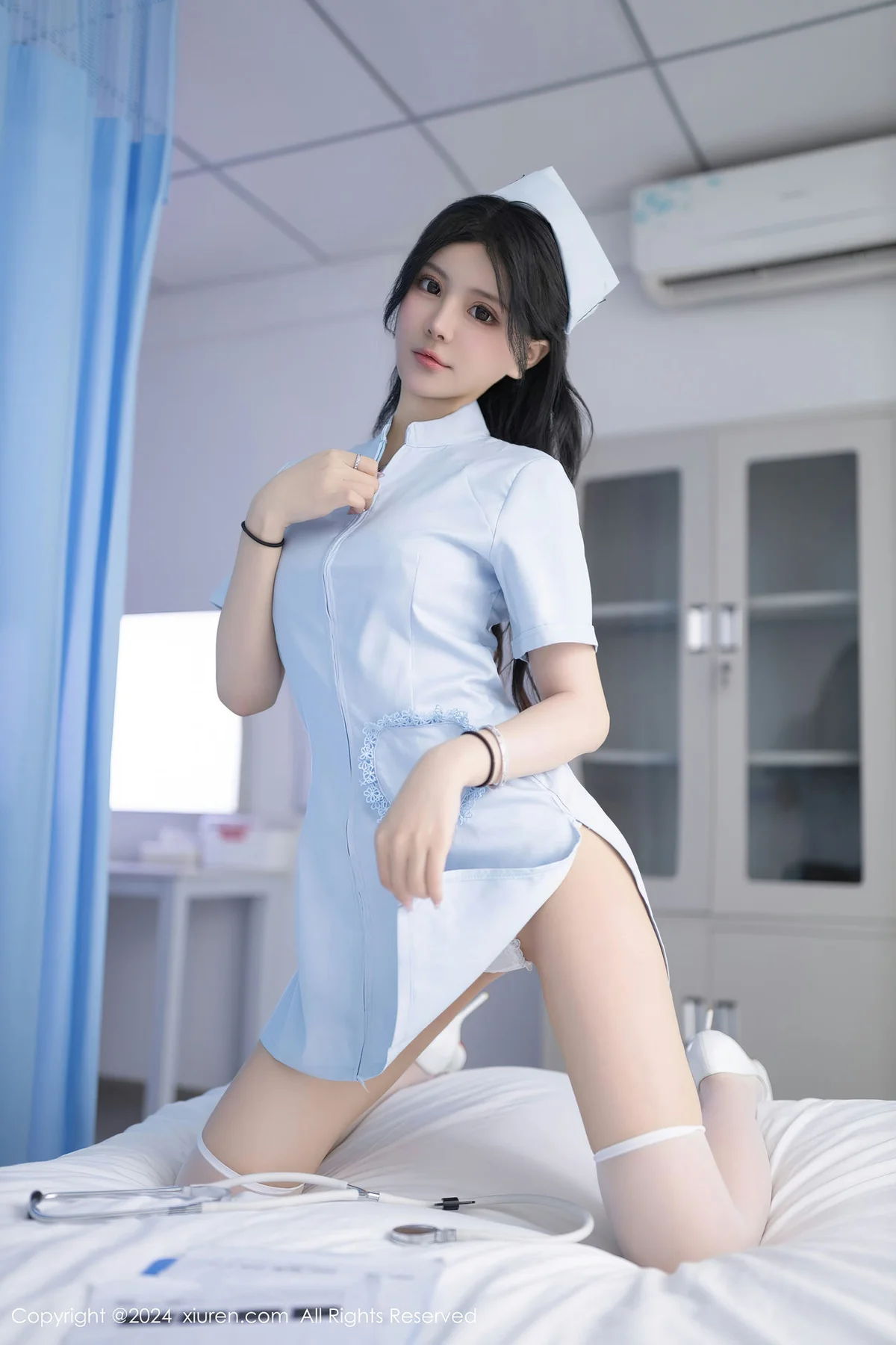 XiuRen 秀人 No.8389 幼幼 浅蓝色护士装性感写真111 - 9