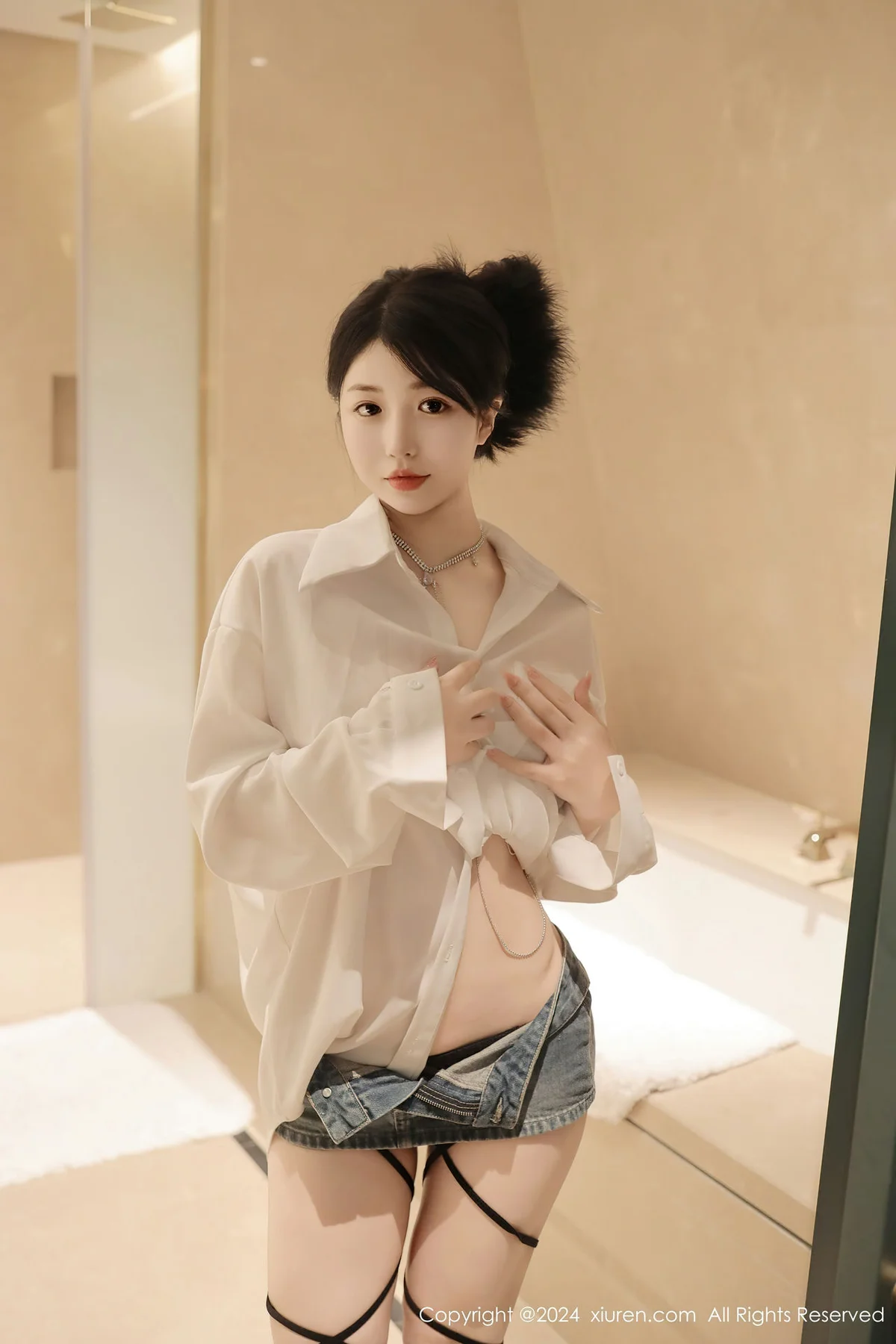 XiuRen 秀人 No.8400 陈小花 白色轻透上衣性感写真11 - 4