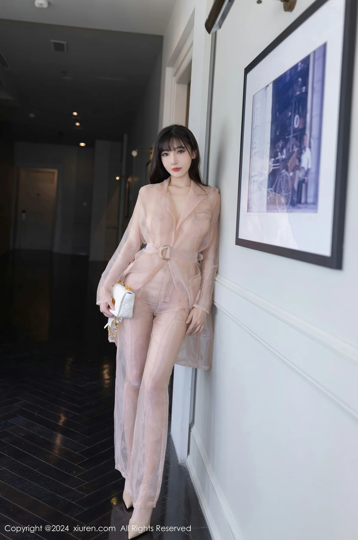 XiuRen 秀人 No.8509 陆萱萱 浅粉色透视西装性感写真11 - 9